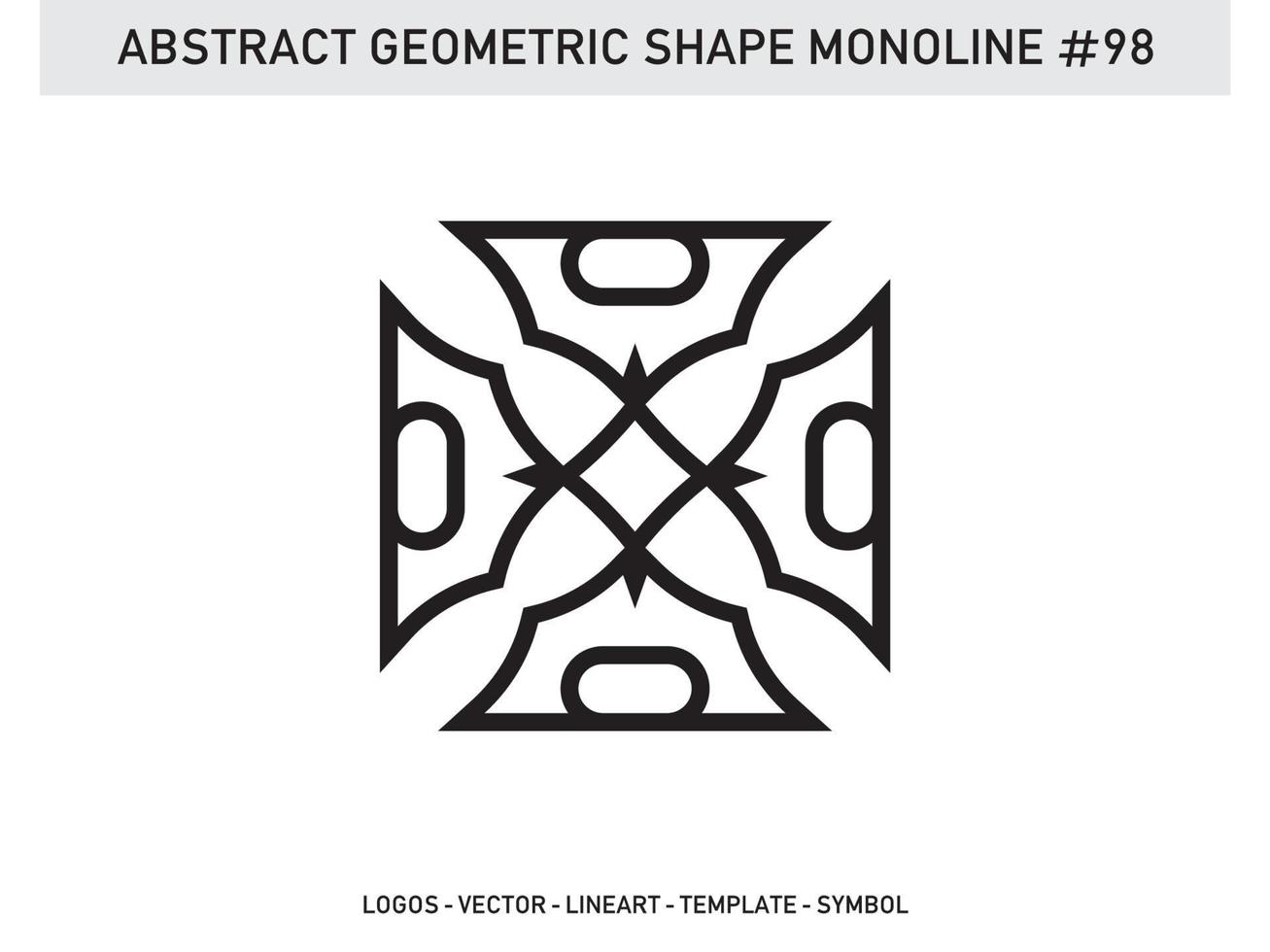 Monoline Abstract Geometric Lineart Line Shape Free Vector Design