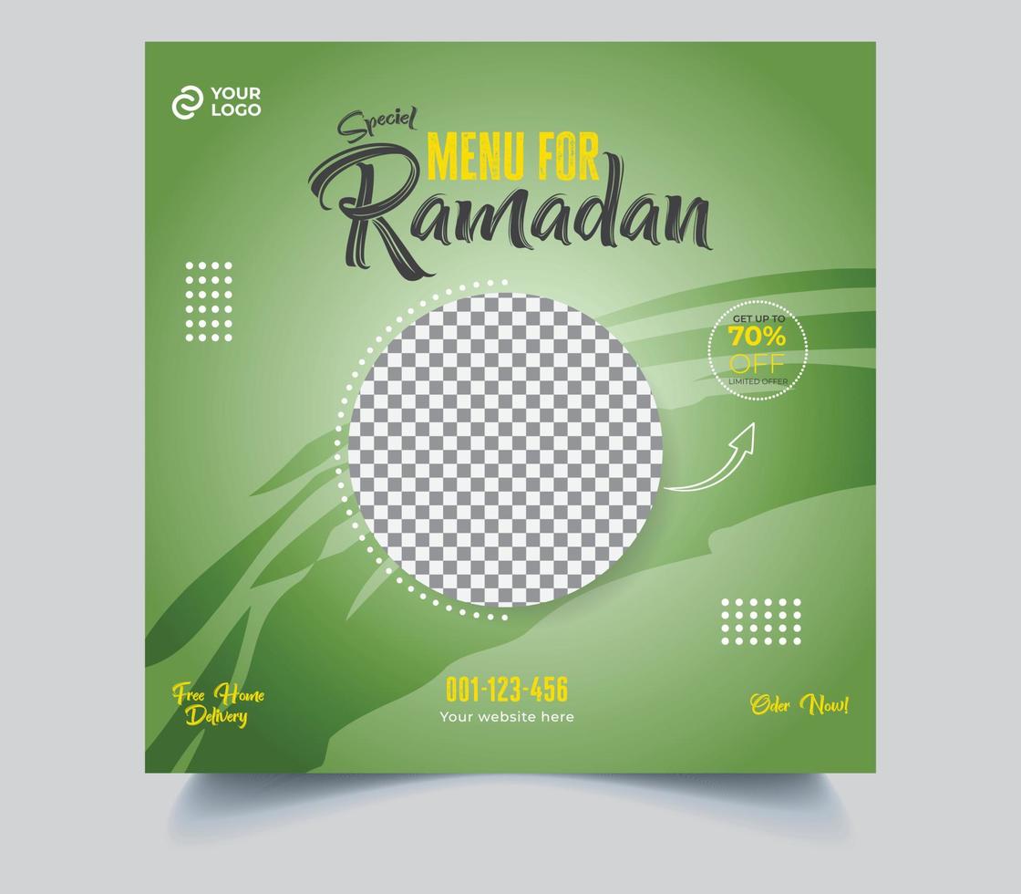 Ramadan Social media banner post template vector