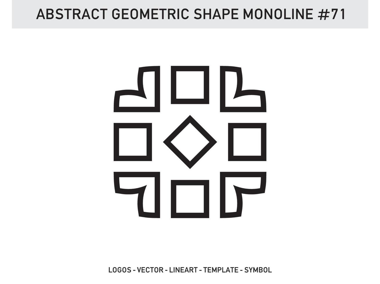 Abstract Geometric Monoline Lineart Line Vector Shape Free