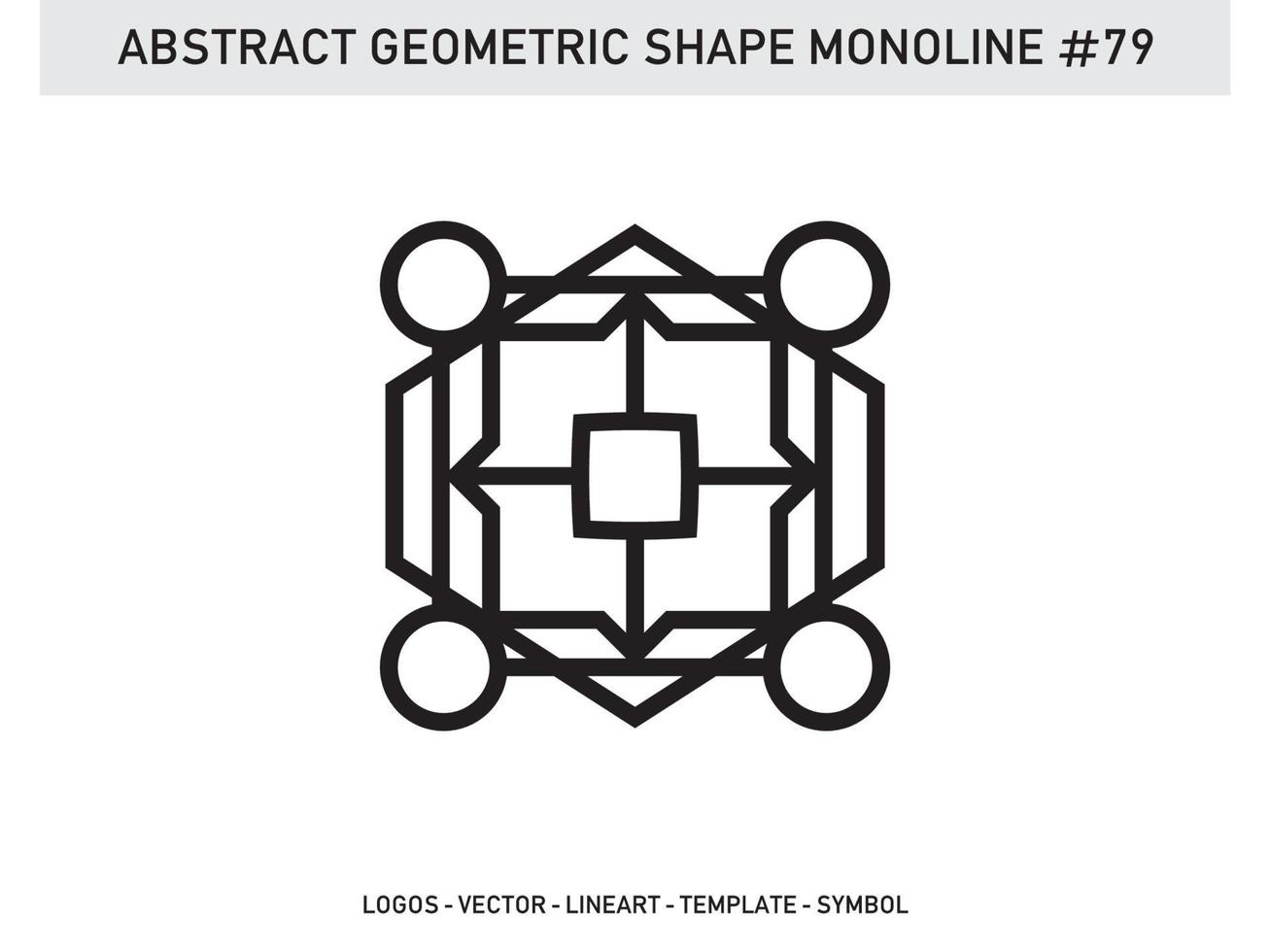 Abstract Geometric Monoline Lineart Line Shape Free Vector