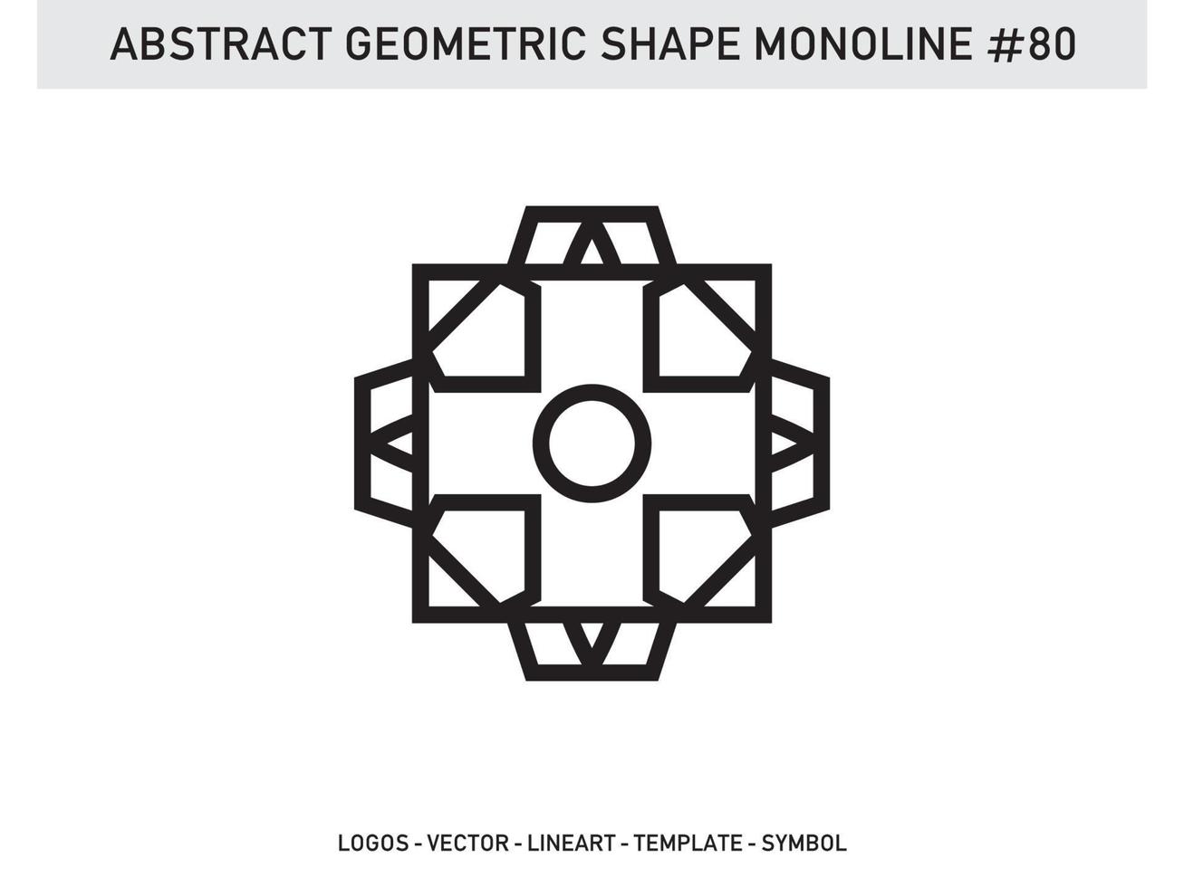 Abstract Geometric Monoline Lineart Line Shape Free Vector