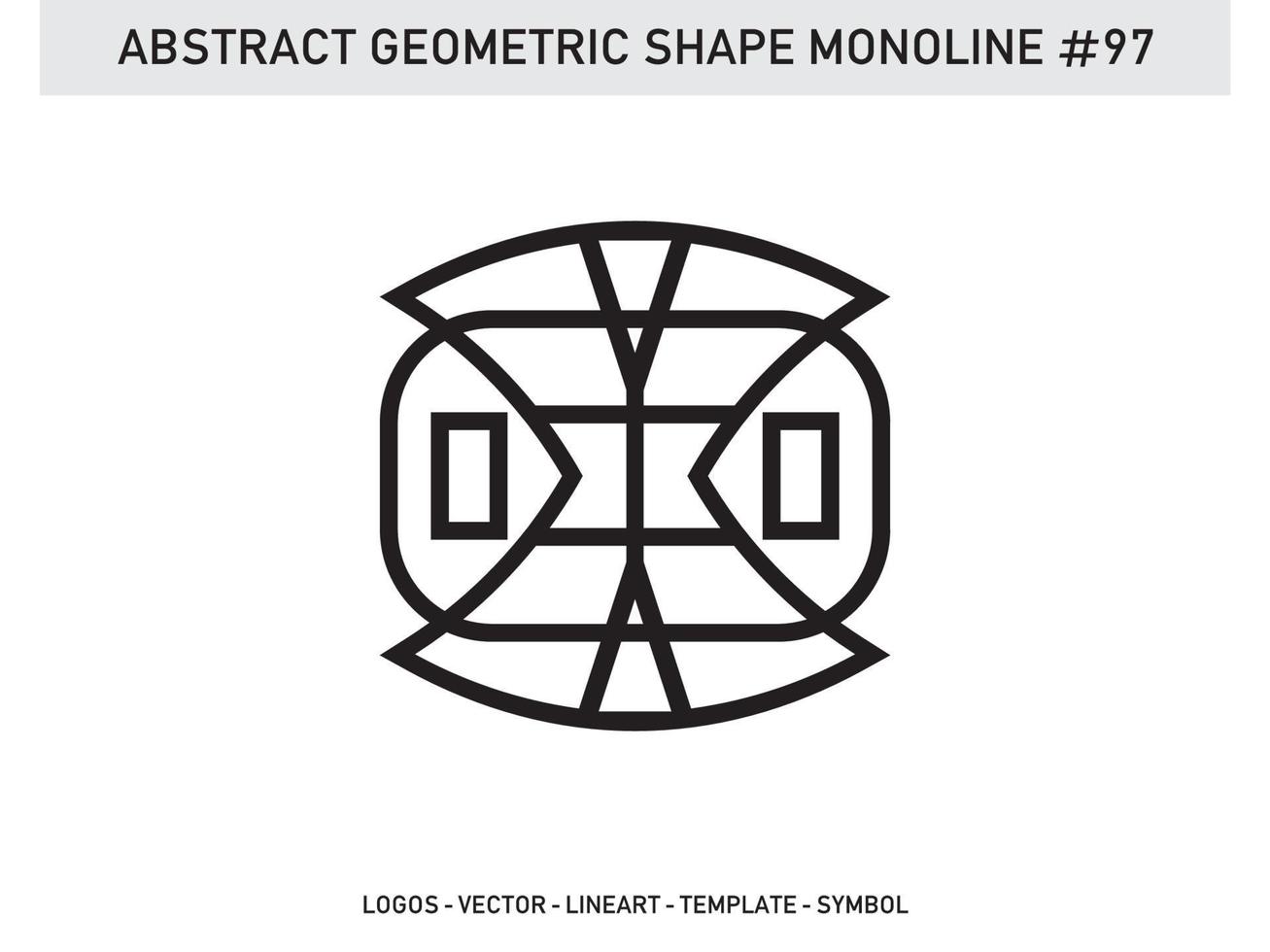 Monoline Abstract Geometric Lineart Line Shape Free Vector Design