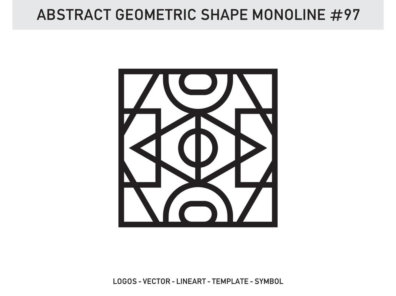 diseño de vector libre de forma de línea de lineart geométrico abstracto monoline