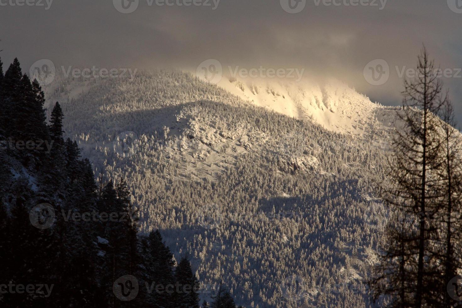 Rocky Mountains in winter photo