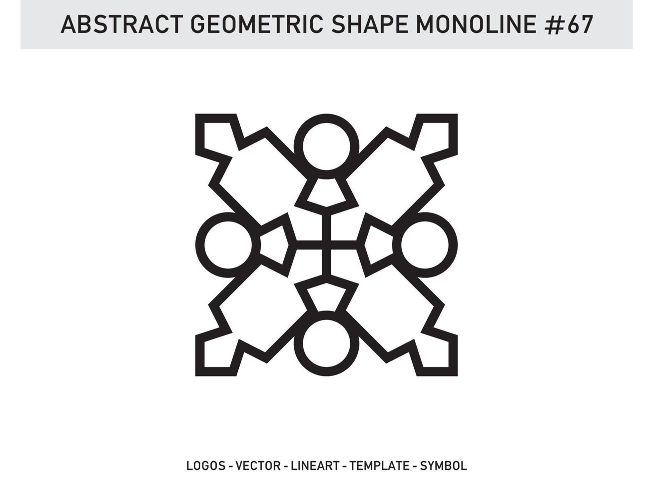 Abstract Geometric Monoline Lineart Line Shape Free Vector