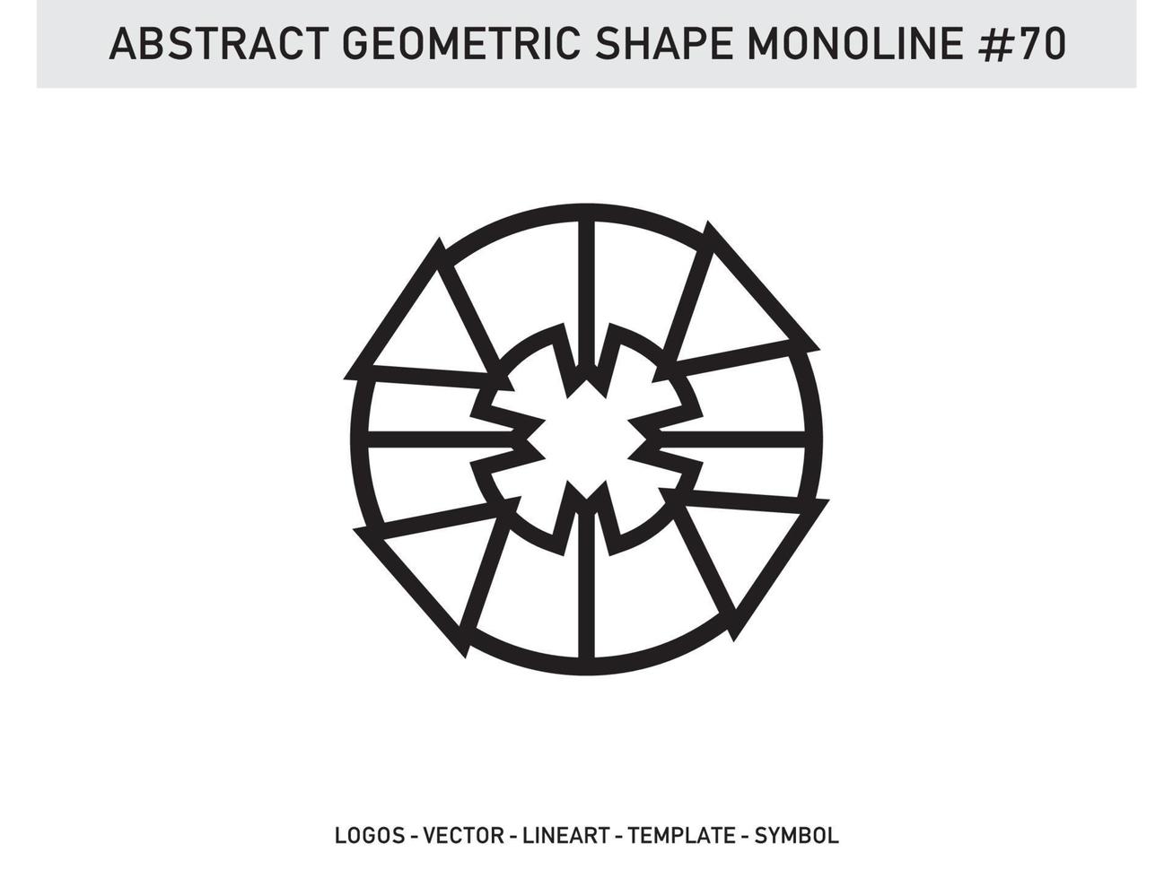 Abstract Geometric Monoline Lineart Line Shape Free Vector