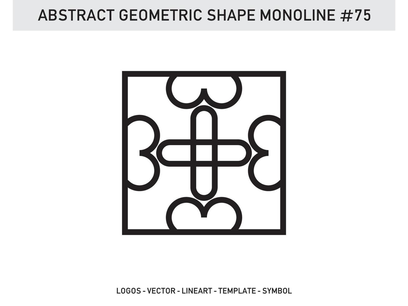 Abstract Geometric Monoline Lineart Line Vector Shape Free