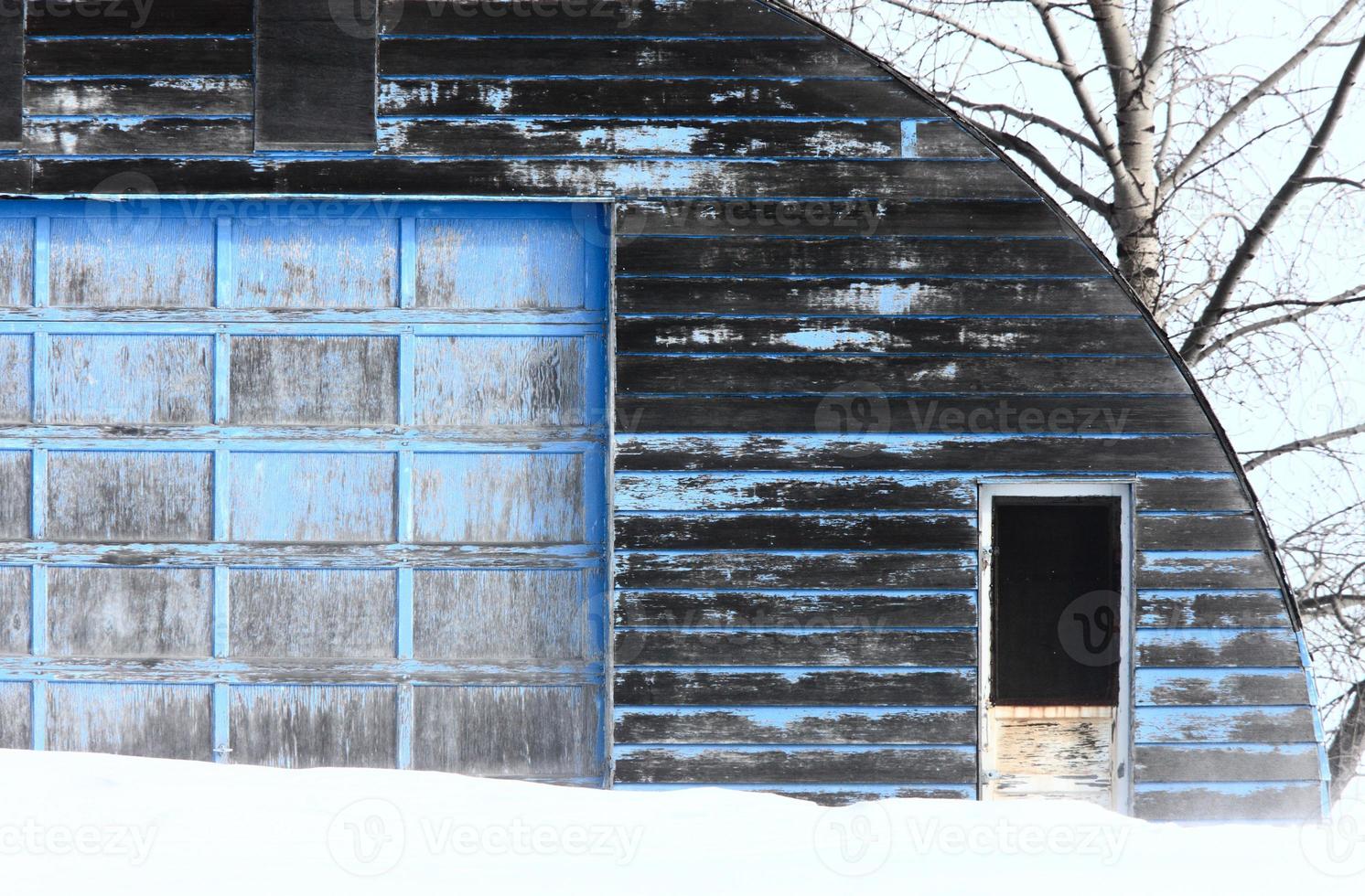 Old garage in Winter Saskatchewan photo