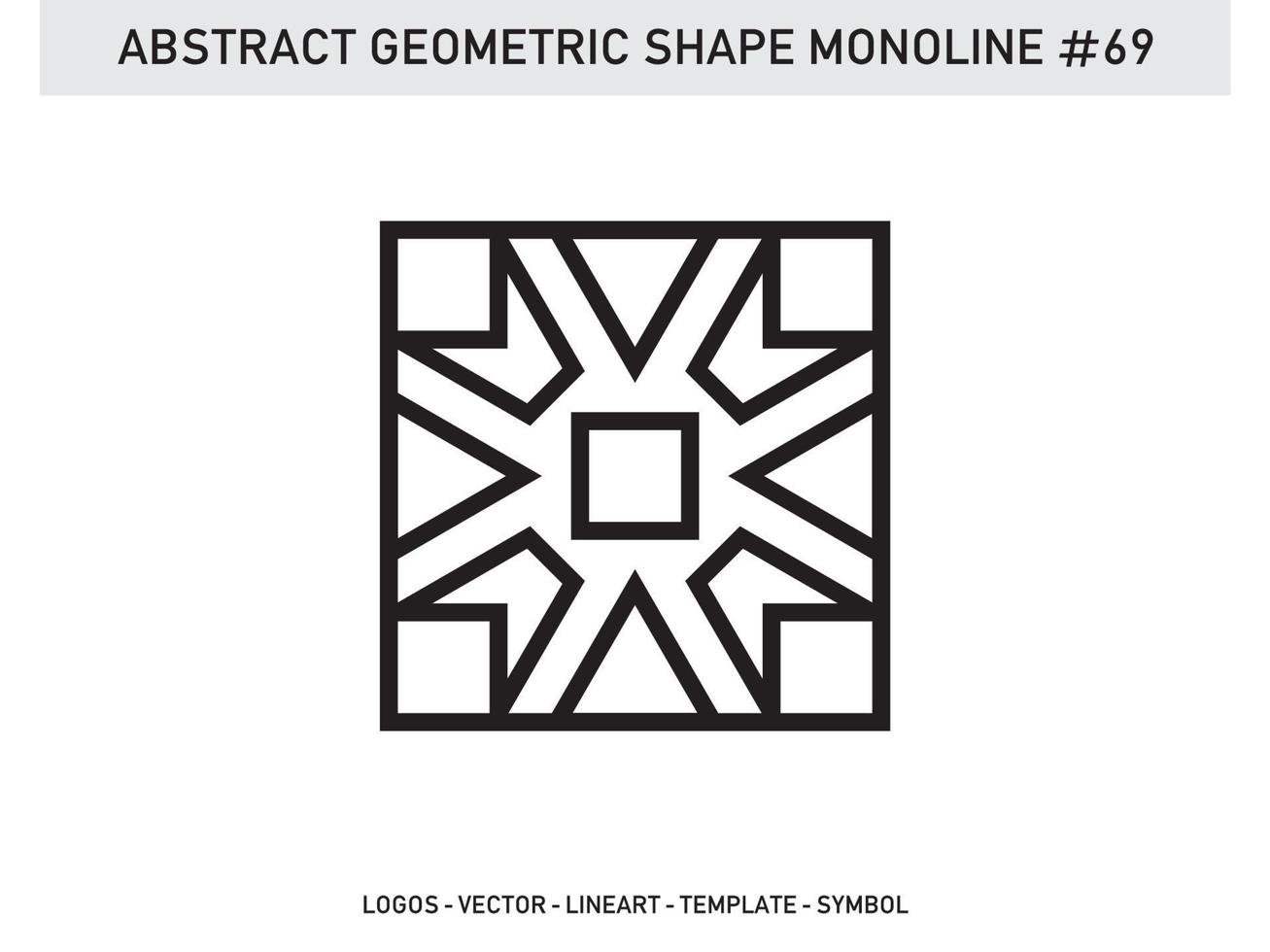 Abstract Geometric Monoline Lineart Line Shape Free Vector