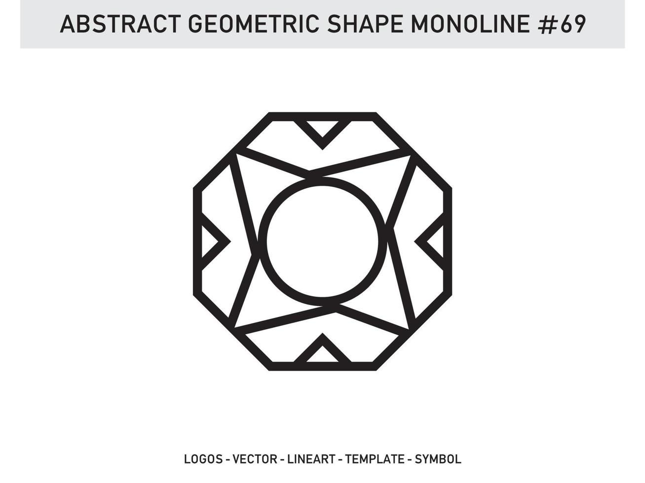 Abstract Geometric Monoline Lineart Line Shape Free Vector