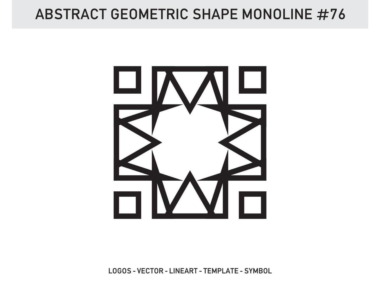 Abstract Geometric Monoline Lineart Line Shape Free Vector