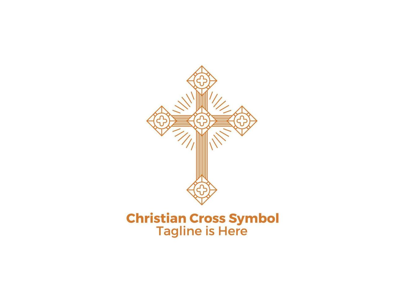 Ornamental Religion Christian Catholicism Cross Icon Isolated on White Background Free Vector