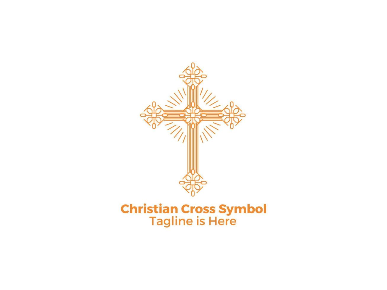 Ornamental Religion Christian Catholicism Cross Icon Isolated on White Background Free Vector