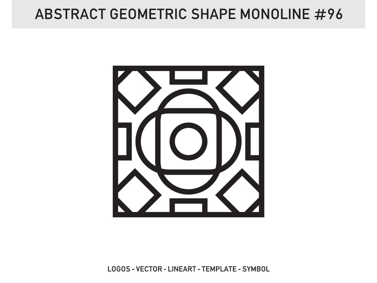 diseño de vector libre de forma de línea de lineart geométrico abstracto monoline