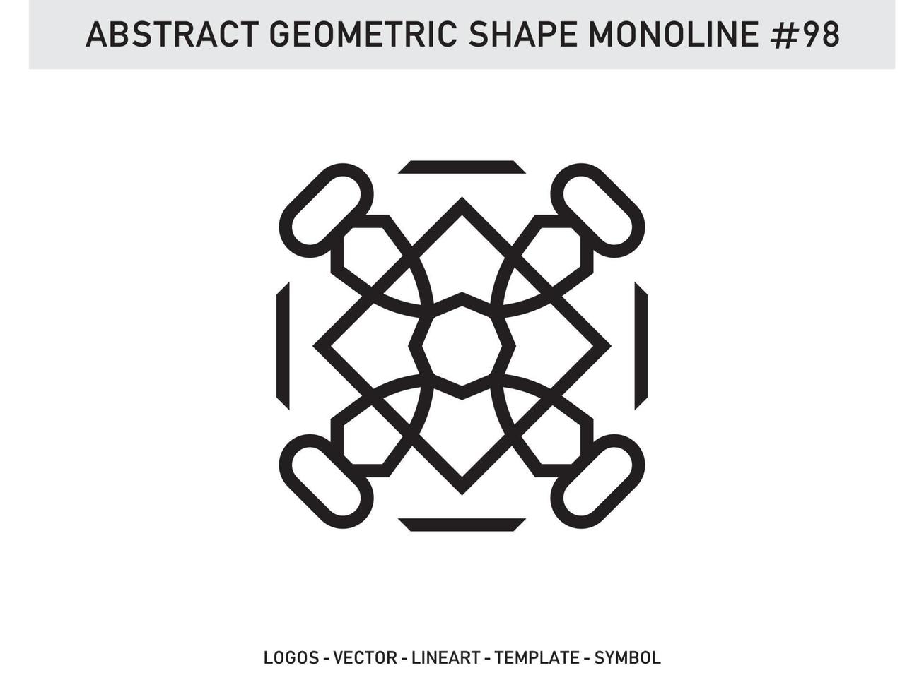 diseño de vector libre de forma de línea de lineart geométrico abstracto monoline