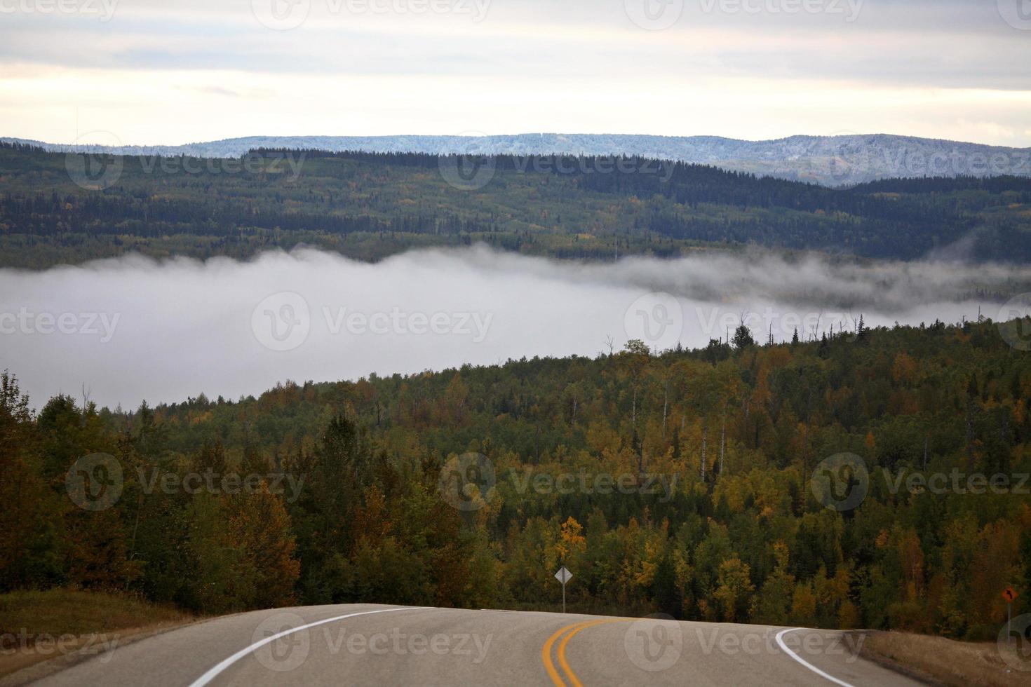 Ground fog in scenic Alberta photo