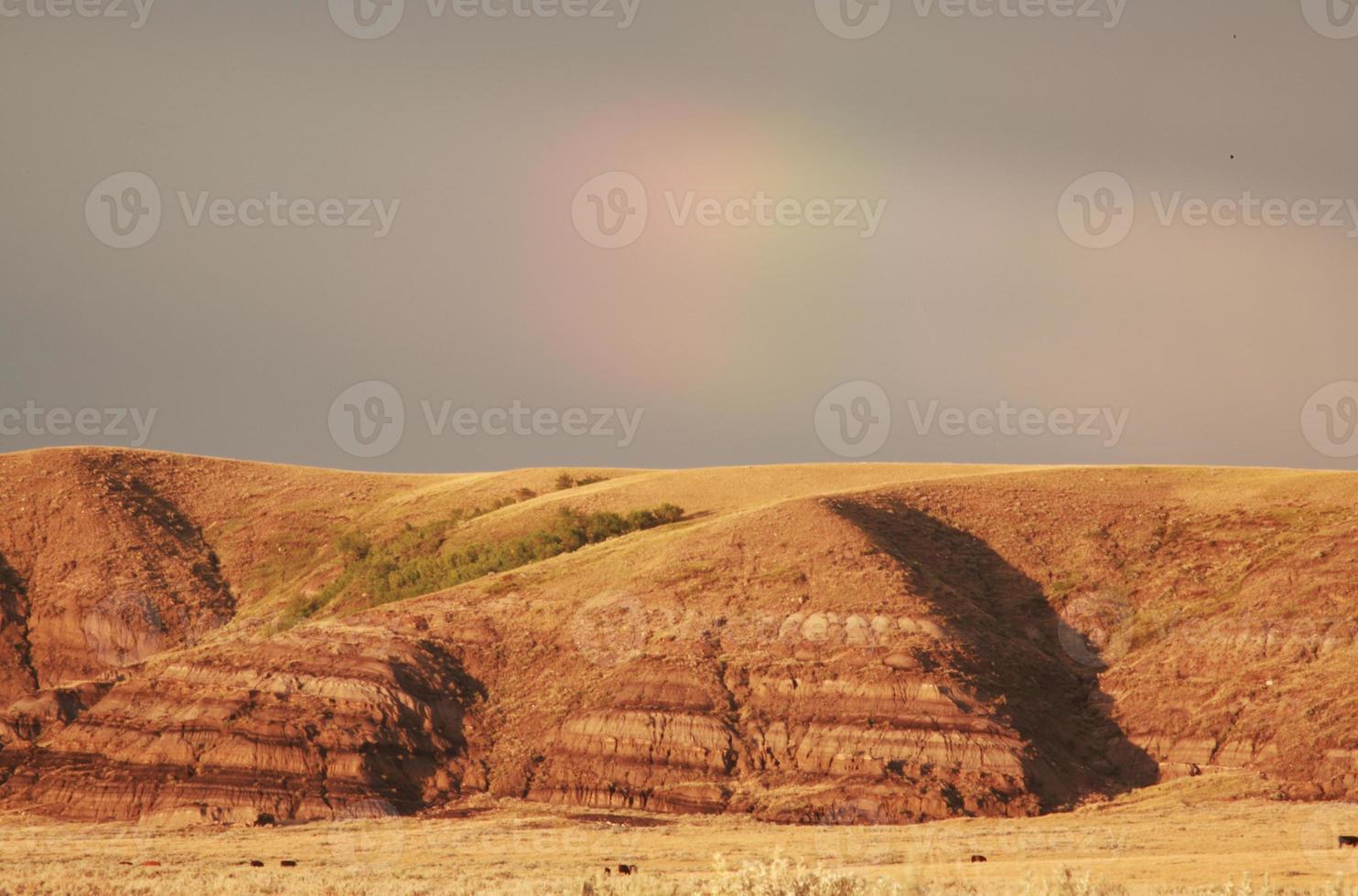 Partial rainbow over Big Muddy Valley of Saskatchewan photo