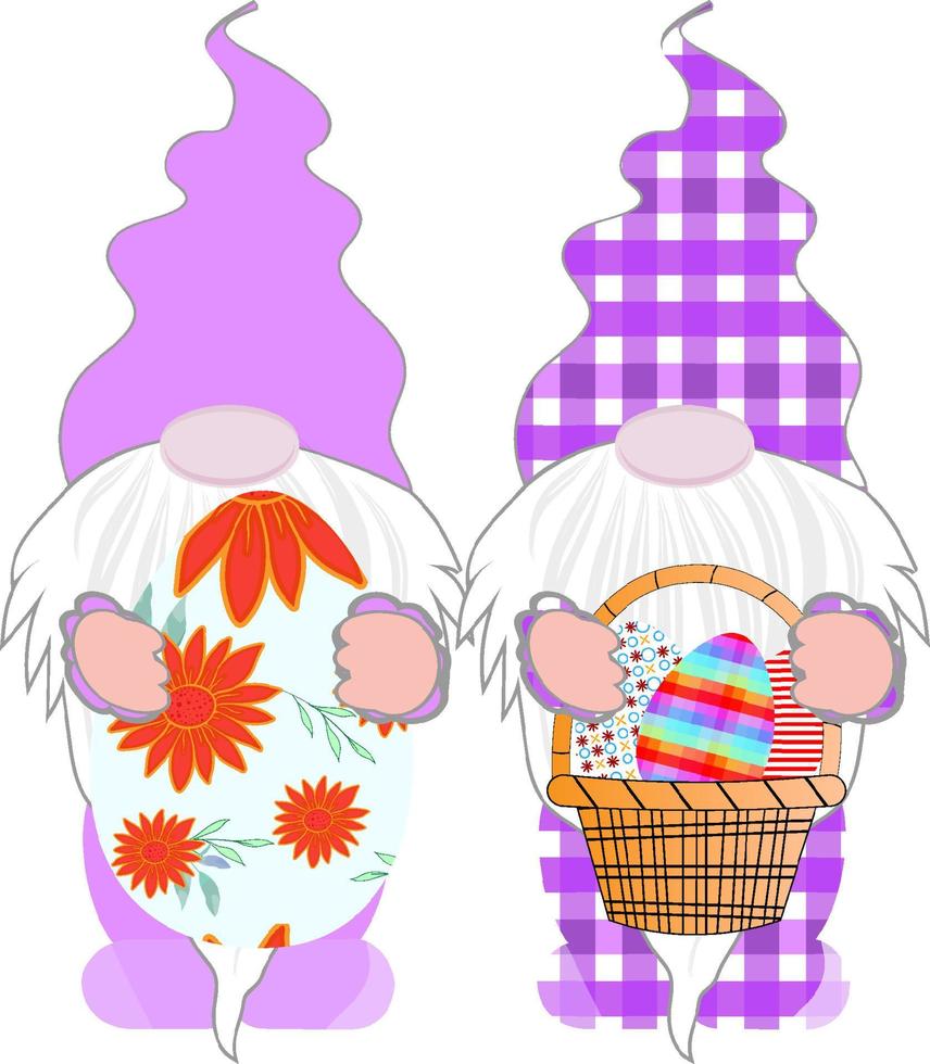 easter day eggs gnome vector