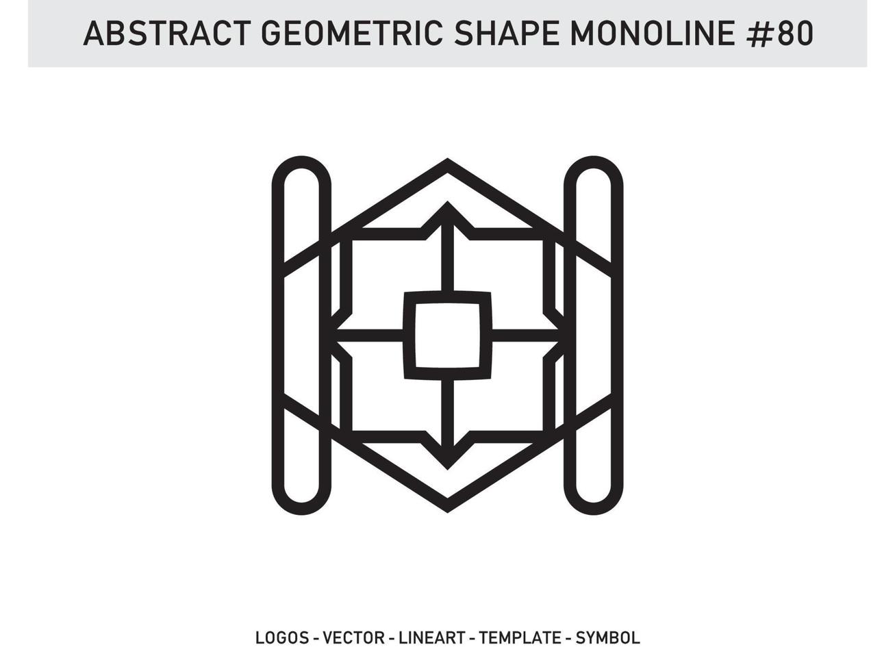 Abstract Geometric Monoline Lineart Line Shape Free Vector