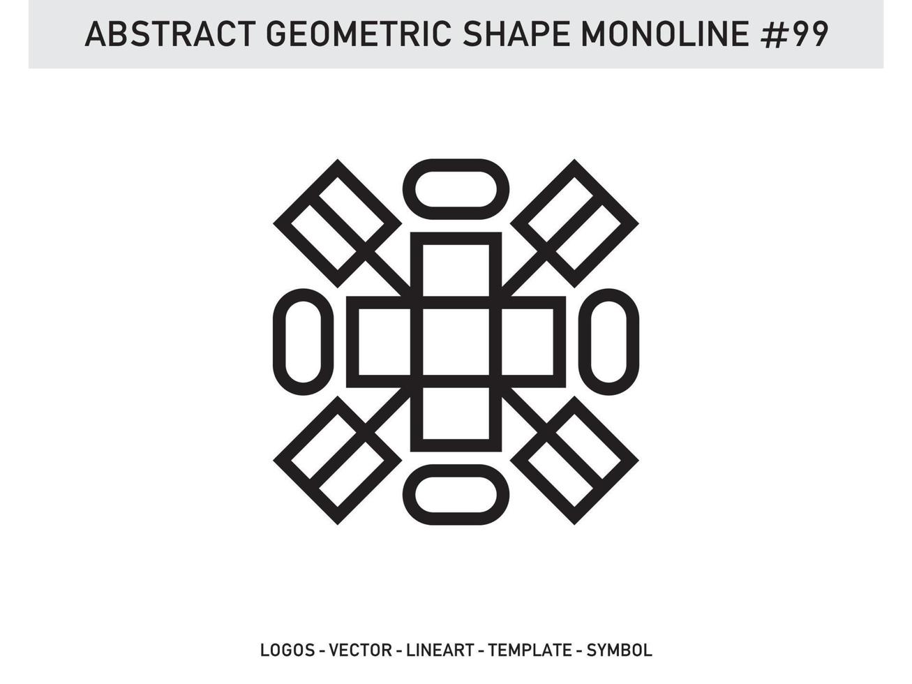 Monoline Abstract Geometric Lineart Line Shape Free Vector Design