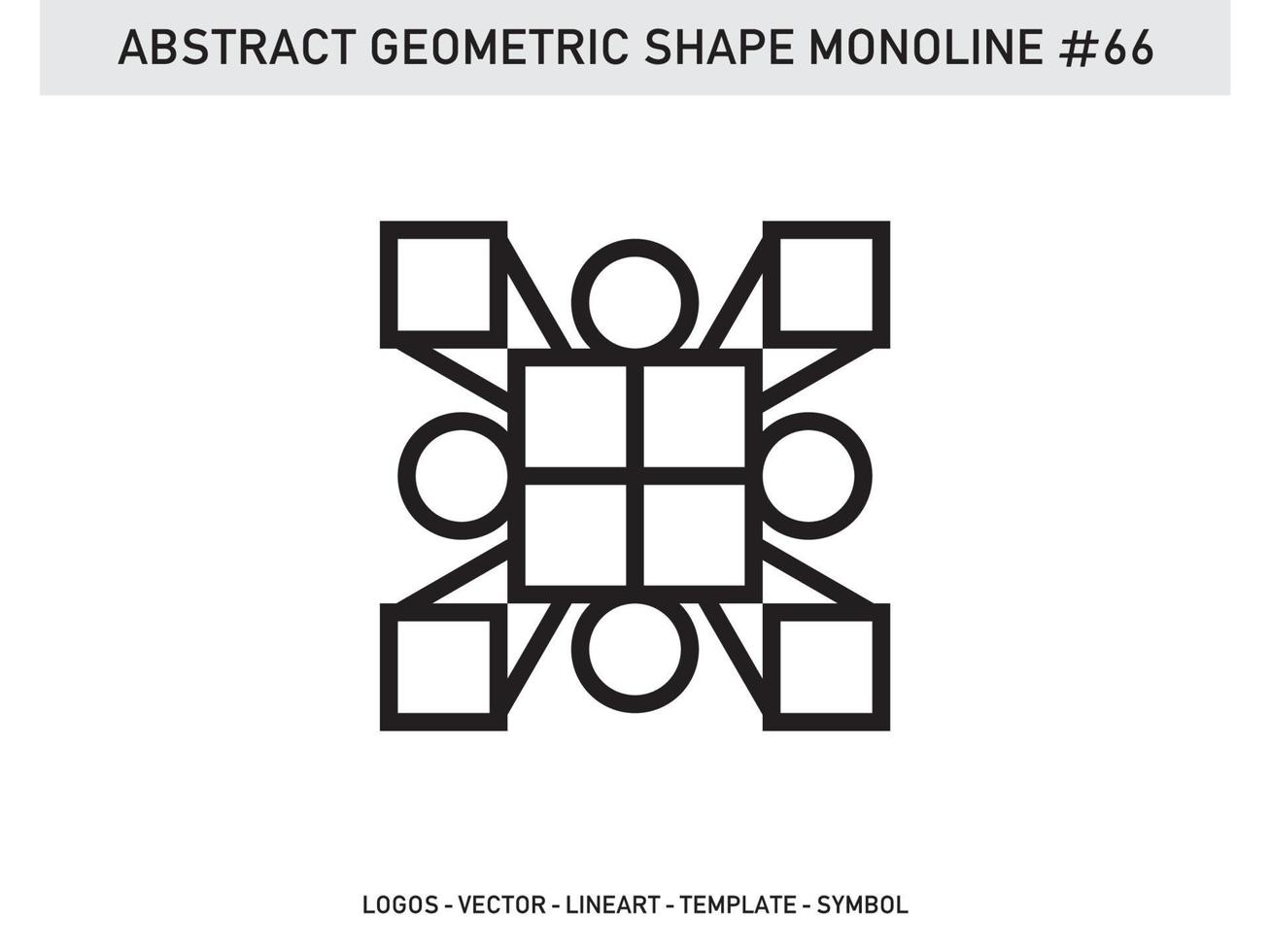 Abstract Geometric Monoline Lineart Line Shape Free Vector
