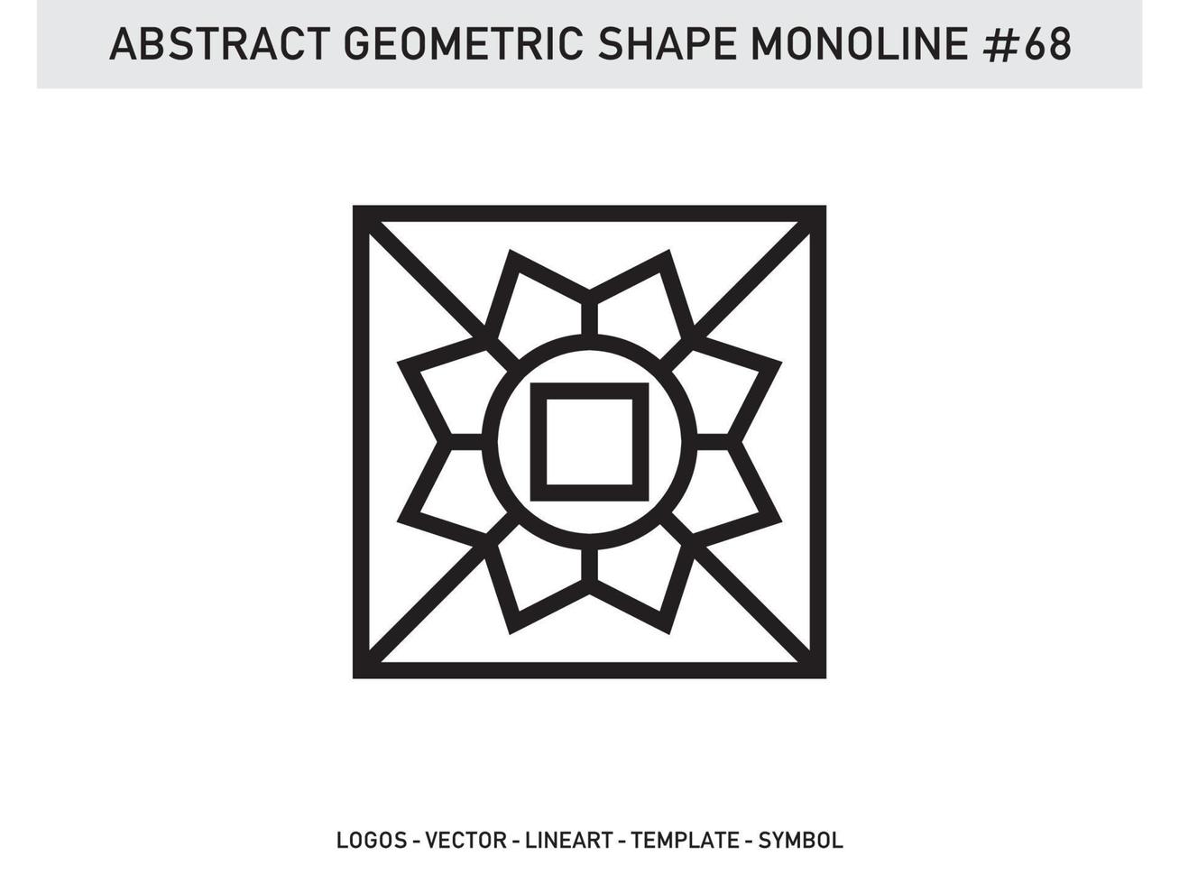 Abstract Geometric Monoline Lineart Line Shape Free Vector