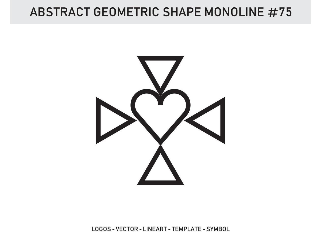 Abstract Geometric Monoline Lineart Line Vector Shape Free