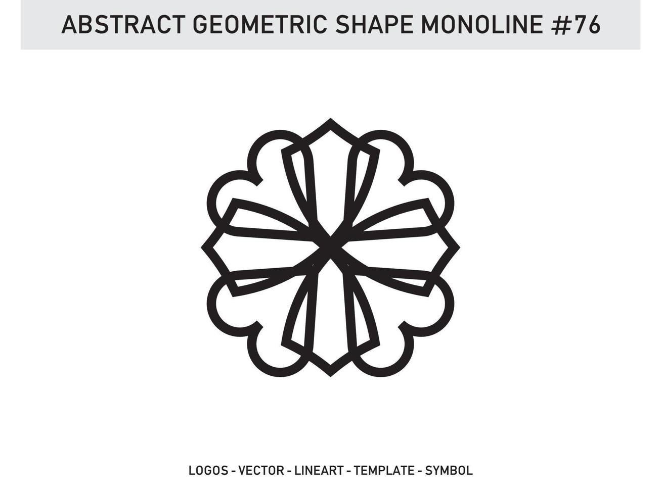 Abstract Geometric Monoline Lineart Line Shape Free Vector