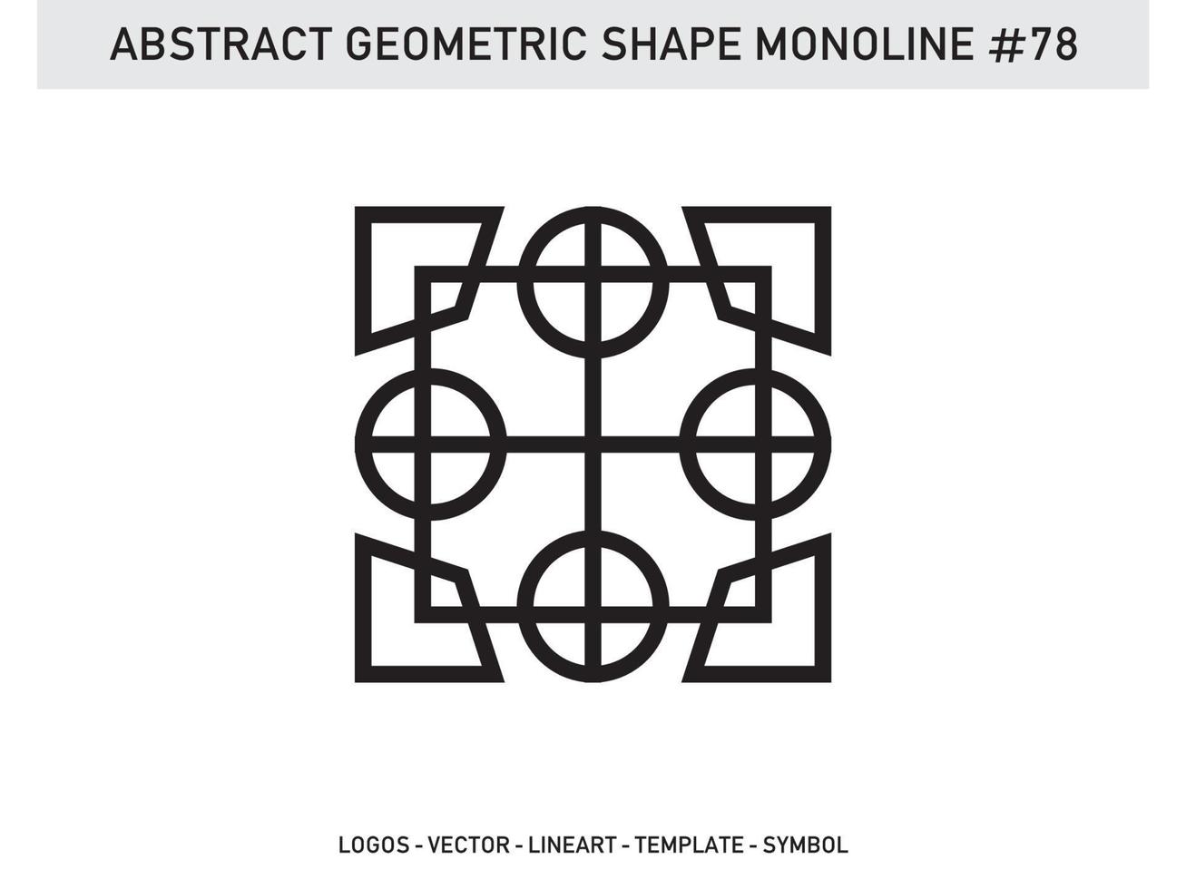 Abstract Geometric Monoline Lineart Line Shape Free Vector