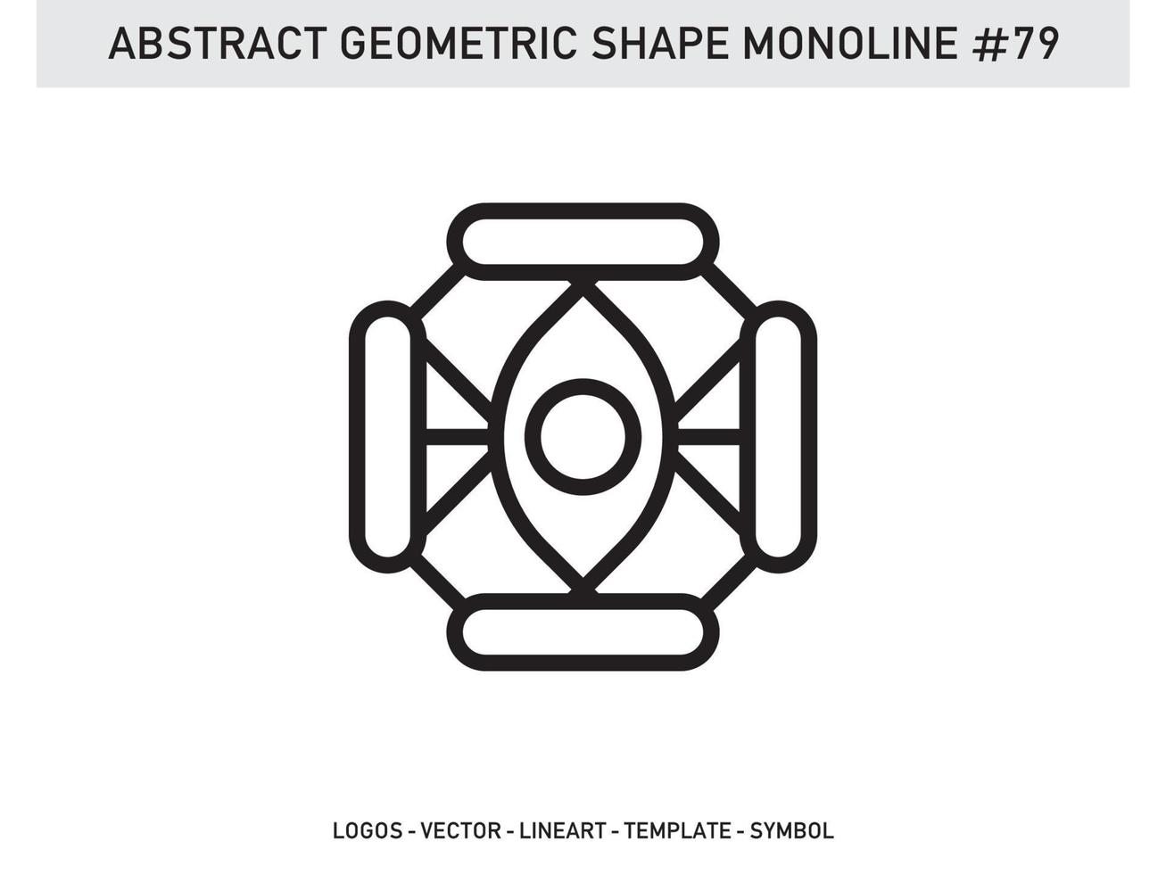 Abstract Geometric Monoline Lineart Line Shape Free Vector