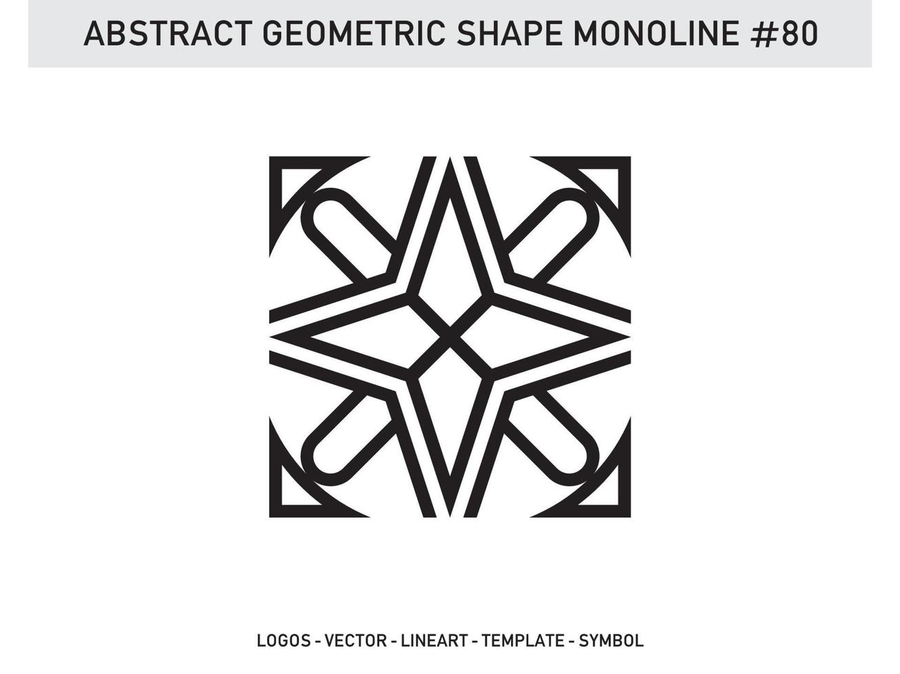 Abstract Geometric Monoline Lineart Line Shape Free Vector