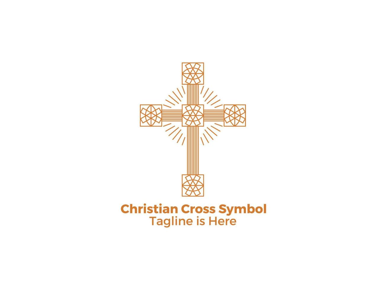 icono de cruz de catolicismo cristiano de religión ornamental aislado en vector libre de fondo blanco