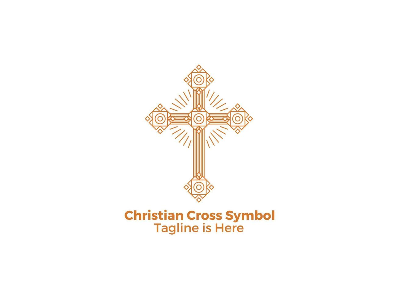 Ornamental Religion Christian Catholicism Cross Icon Isolated on White Background Free Vector