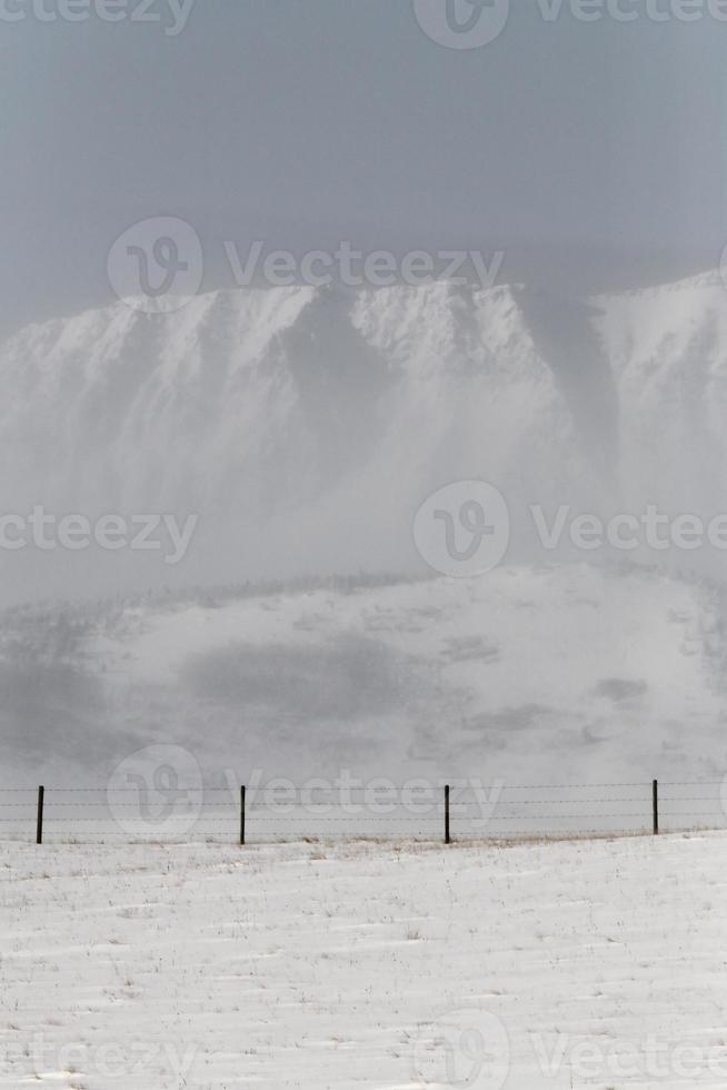 Mountains seen through a haze photo