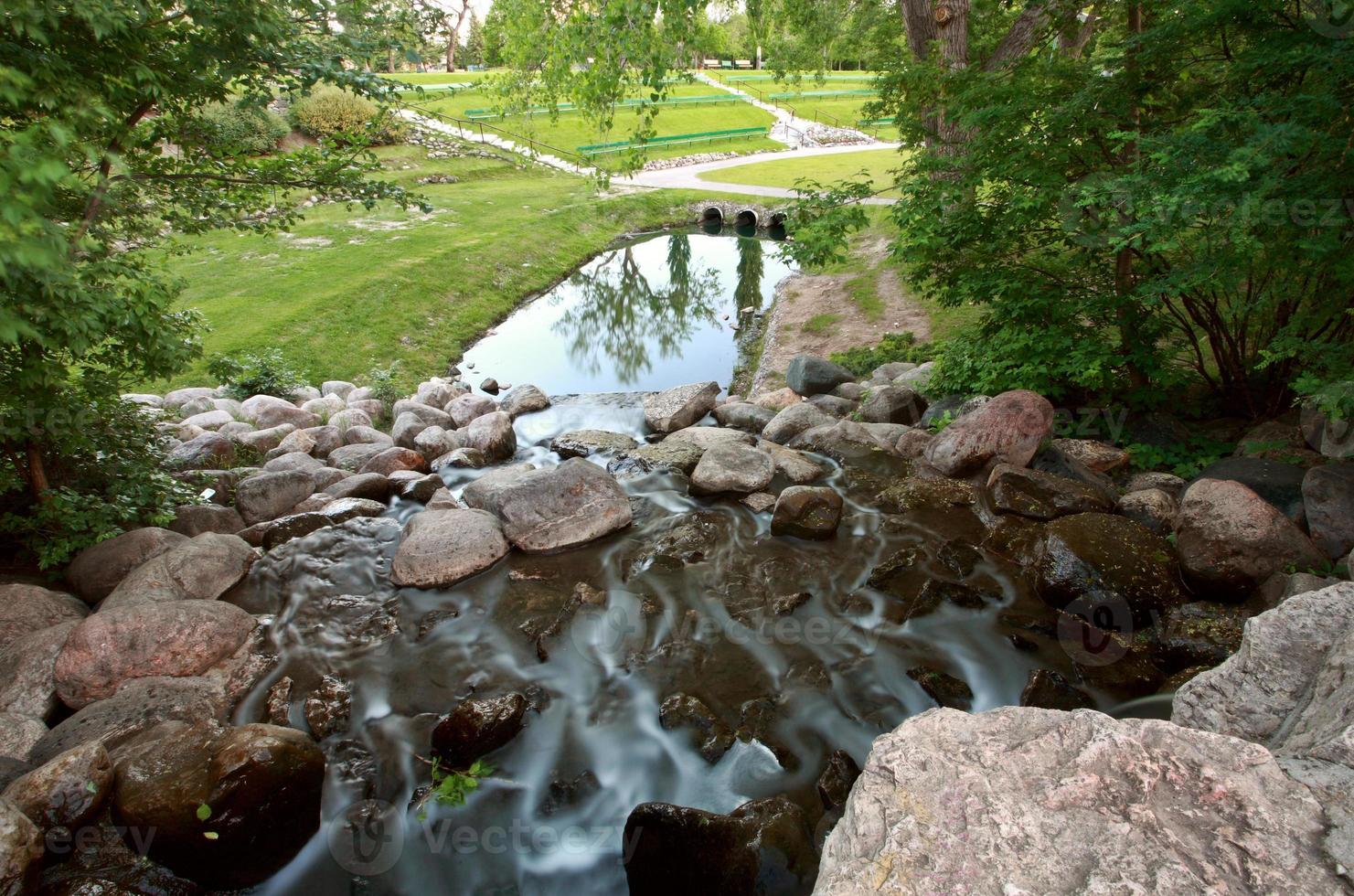 Waterfall in Crescent Park in Moose Jaw Saskatchewan photo