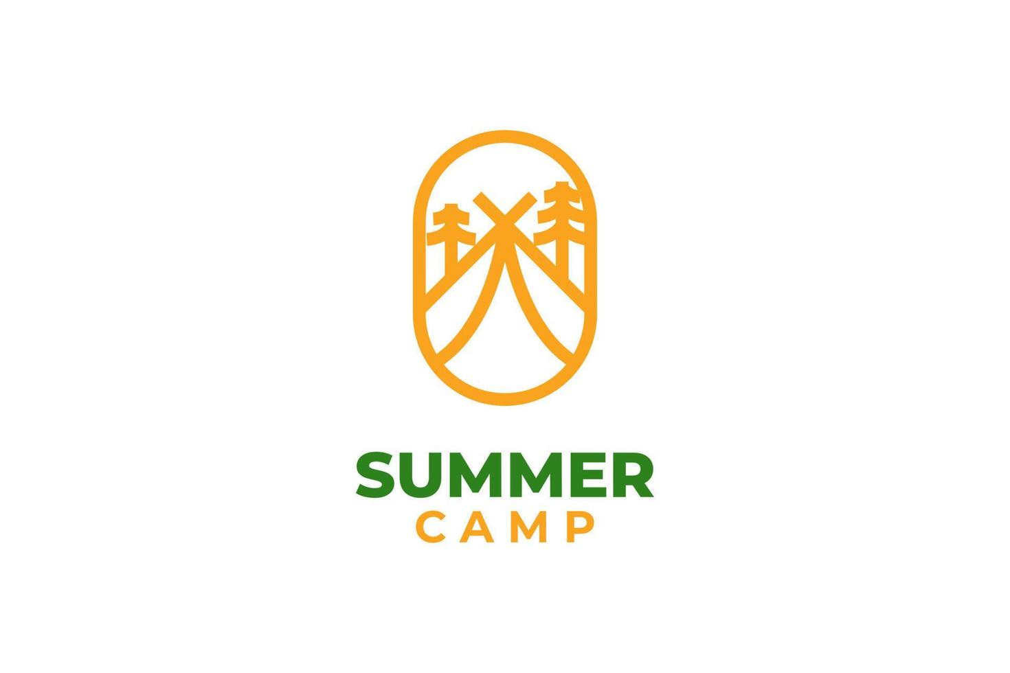 Summer camp logo design vector