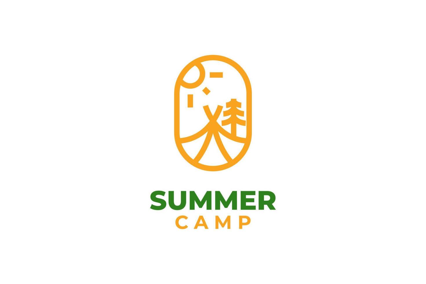 vector de diseño de logotipo de campamento de verano