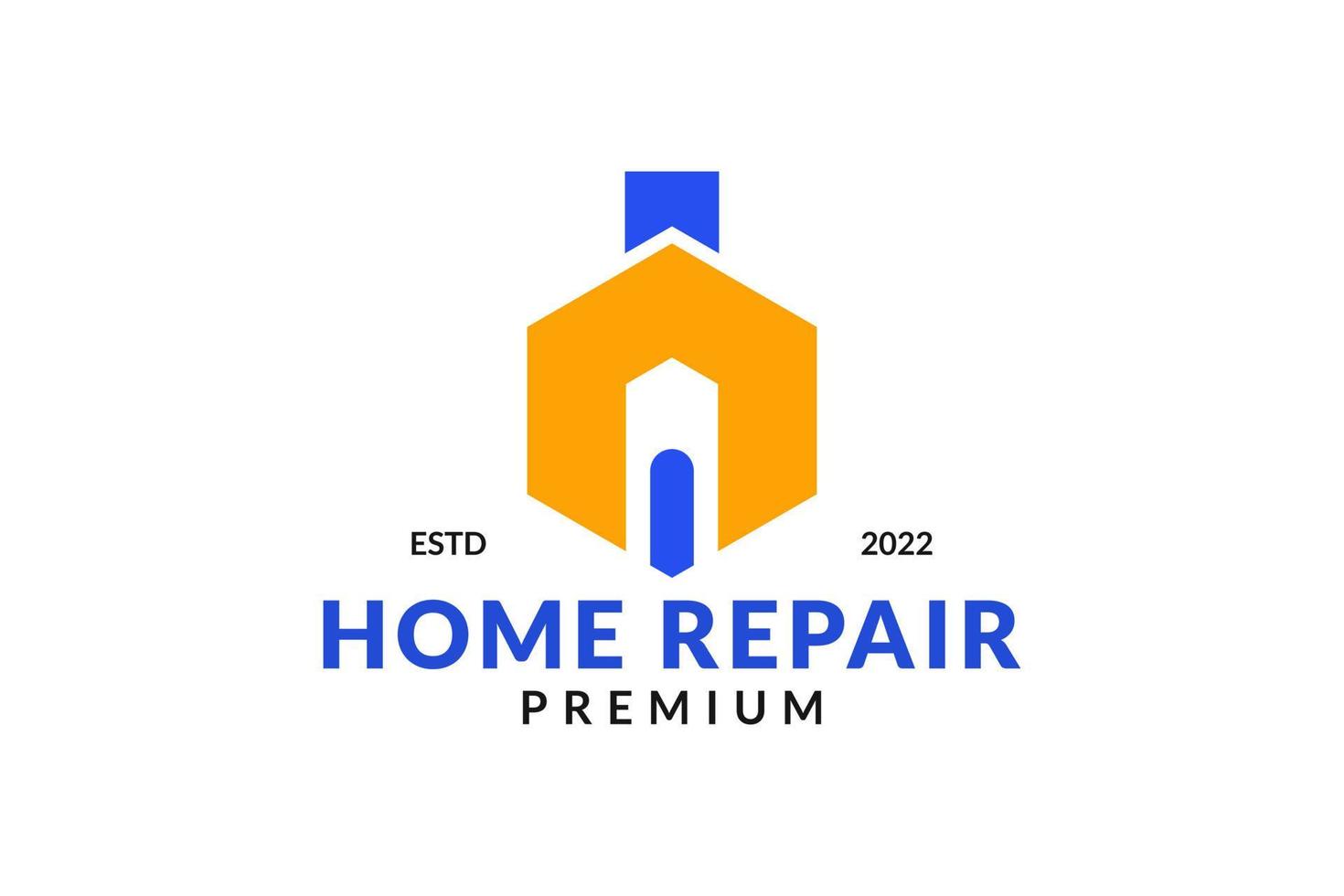 House repair logo. Wreck tool icon. Maintenance service sign. Isolated garage symbol vector