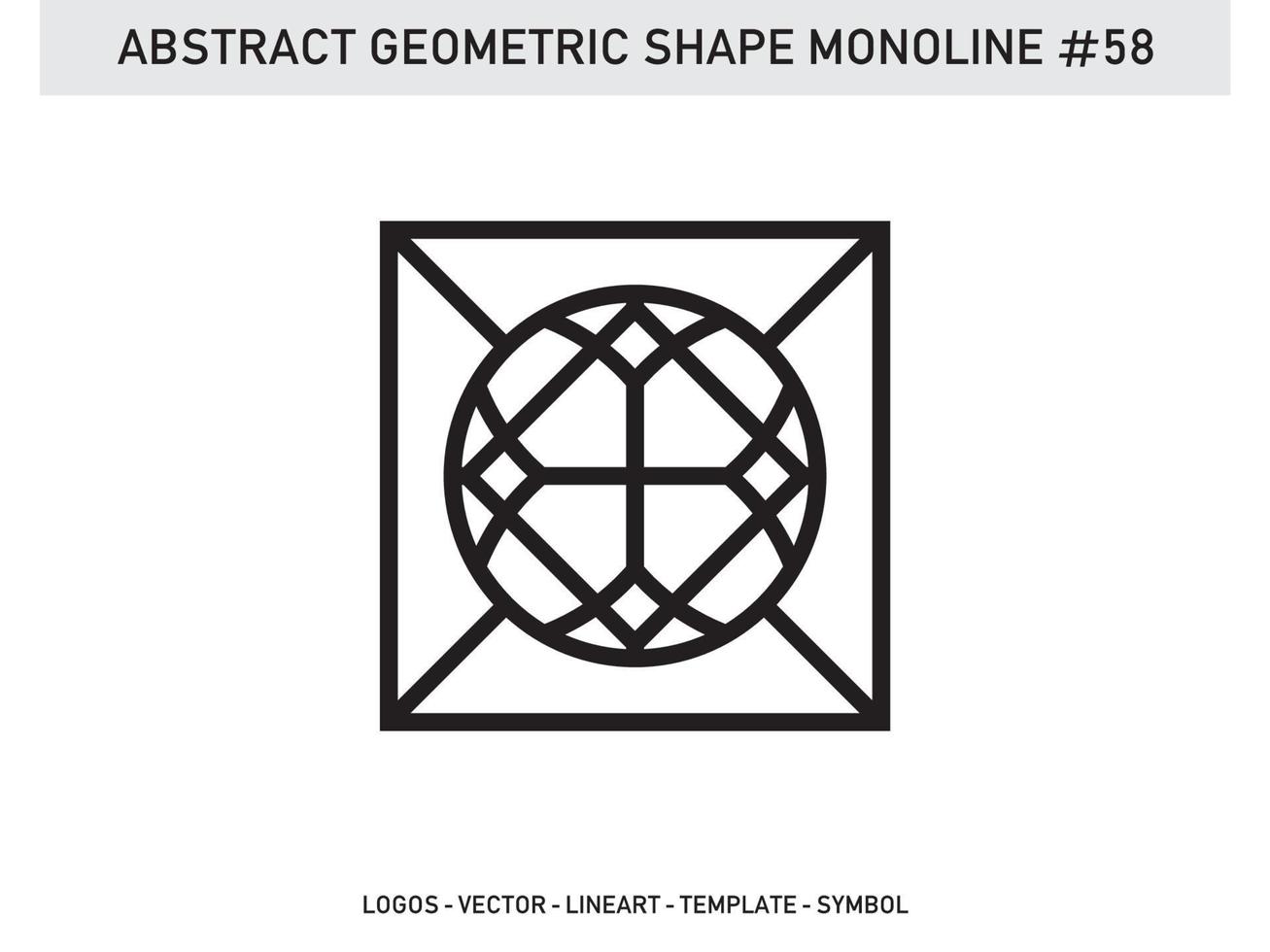 Geometric Monoline Shape Abstract Free Vector