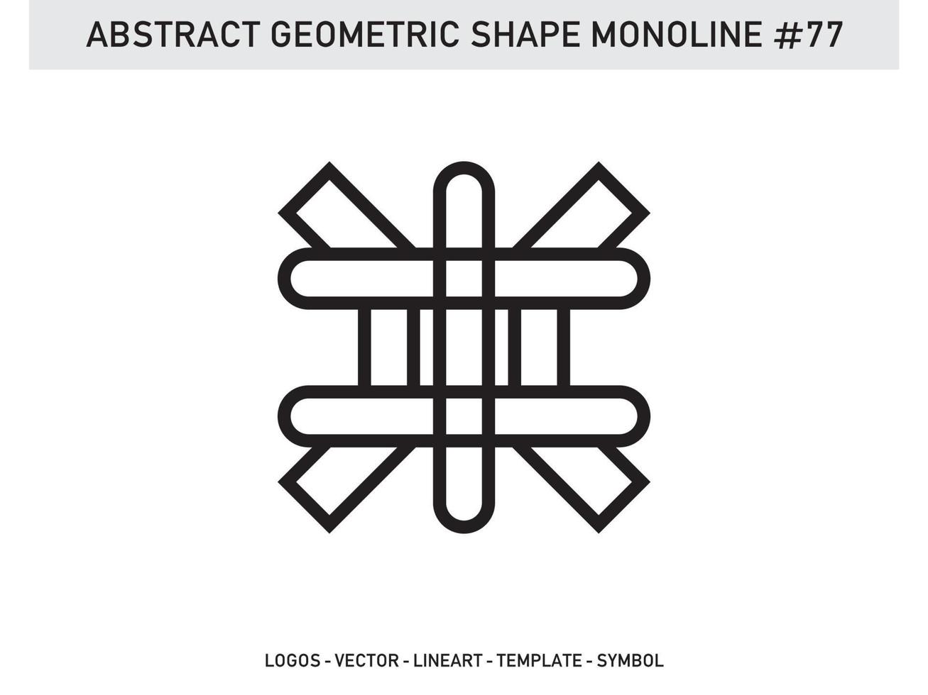 Abstract Geometric Monoline Lineart Line Shape Free Vector