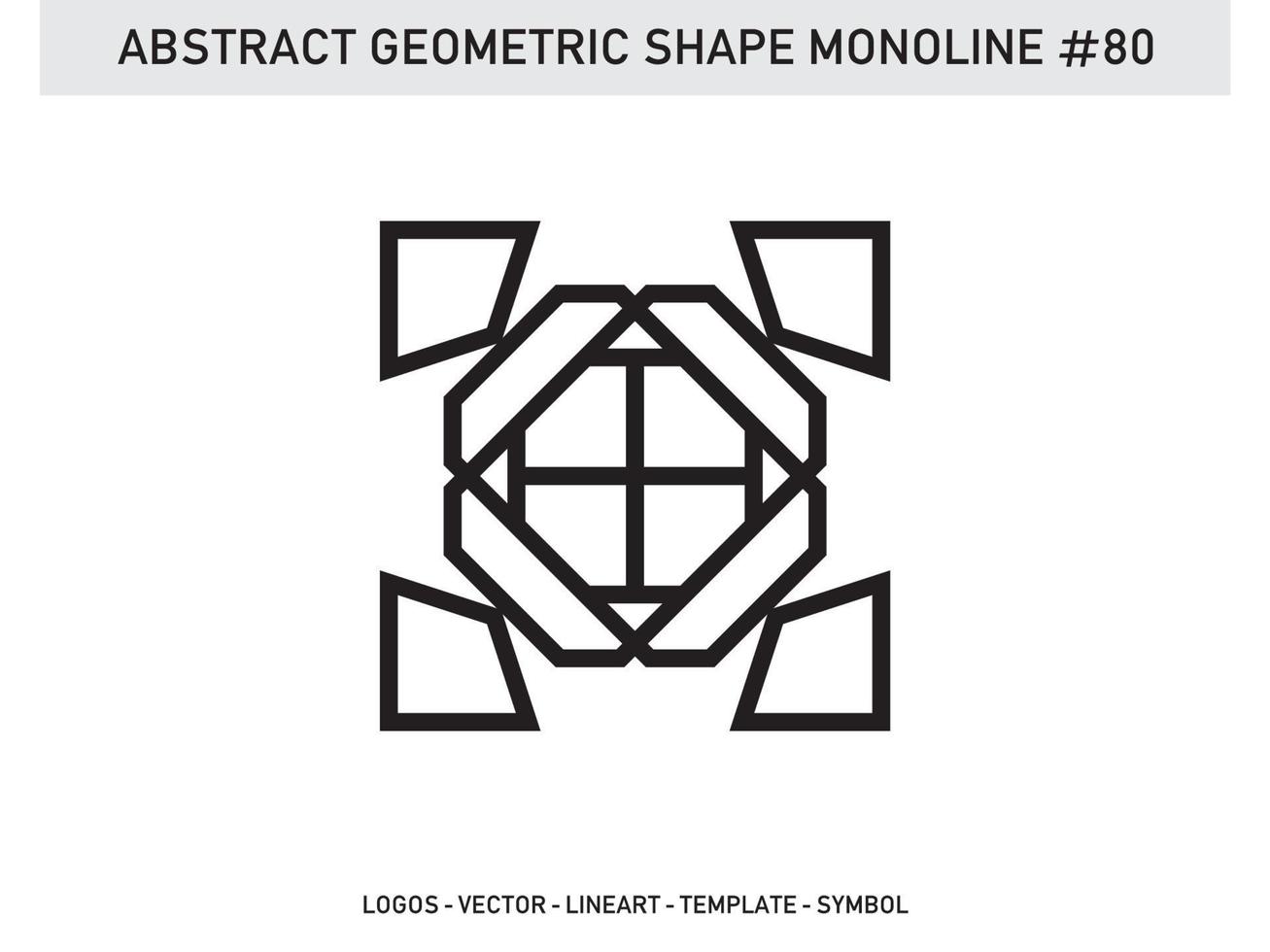 Abstract Geometric Monoline Lineart Line Shape Free Vector