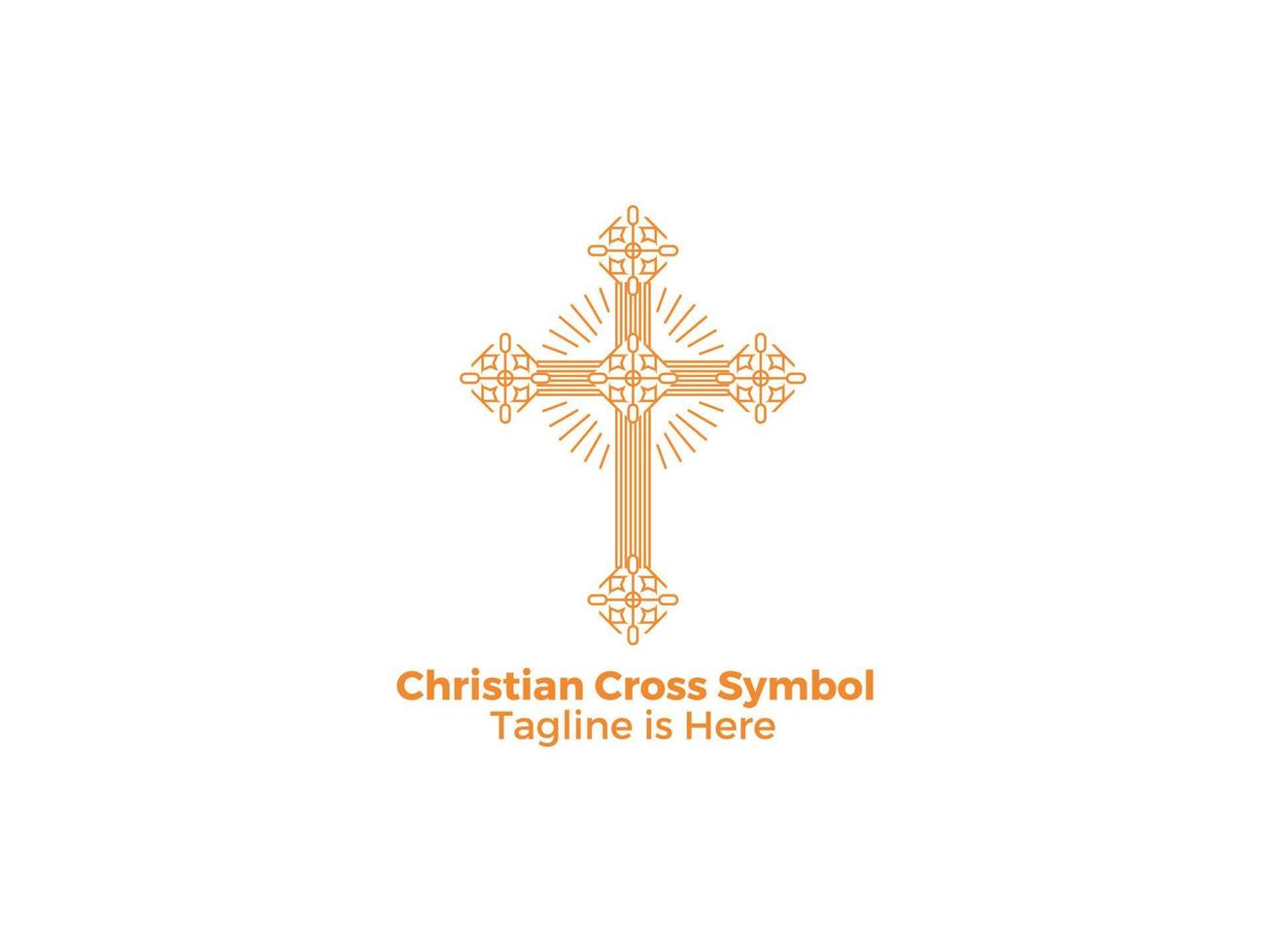 Ornamental Religion Christian Catholicism Cross Icon Isolated on White Background Free Vector