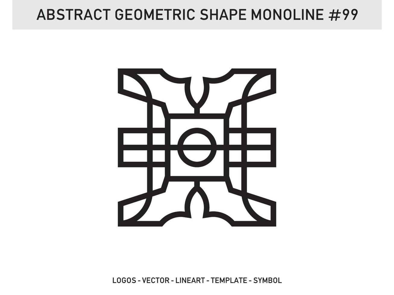 Monoline Abstract Geometric Lineart Line Shape Free Vector Design