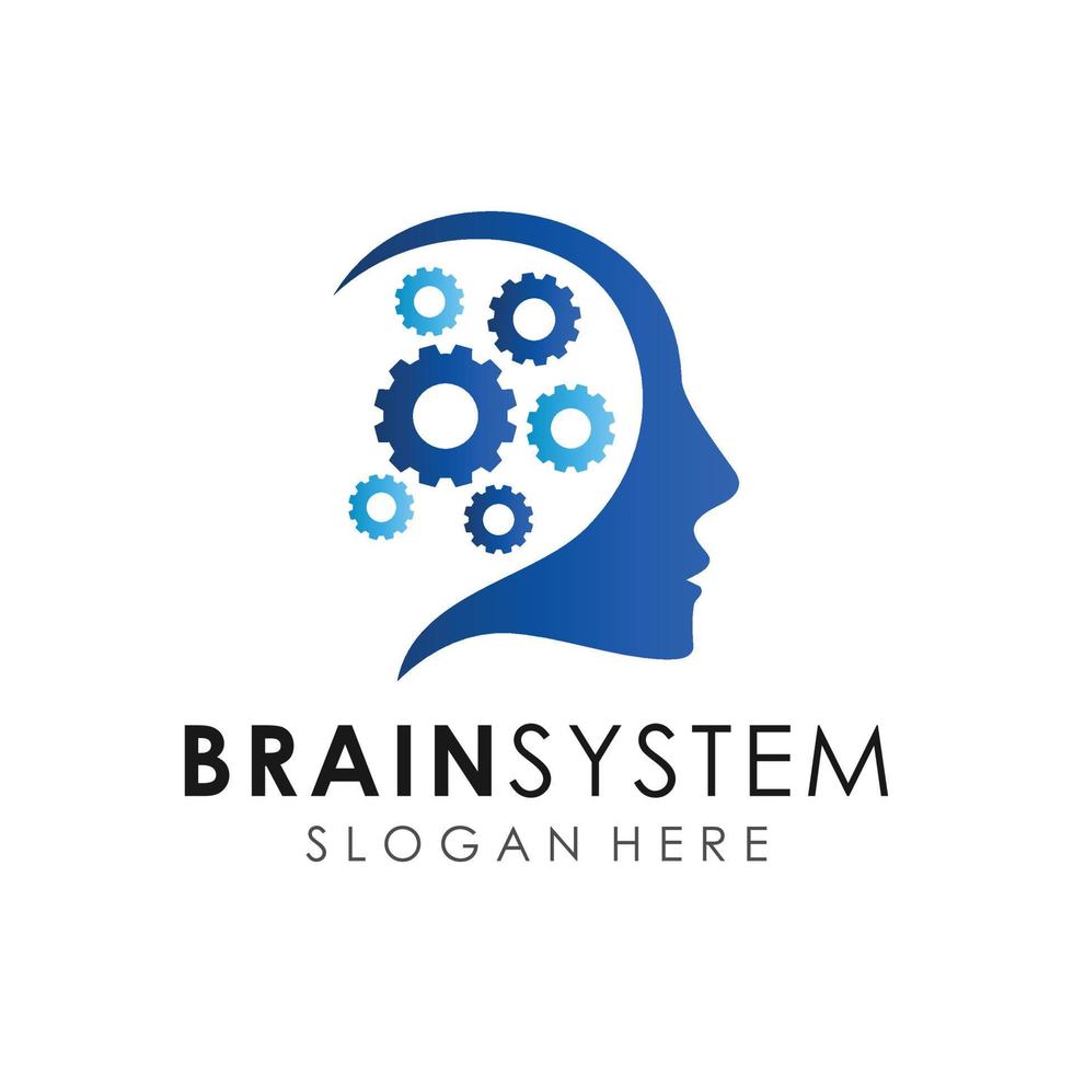 brain system vector logo template