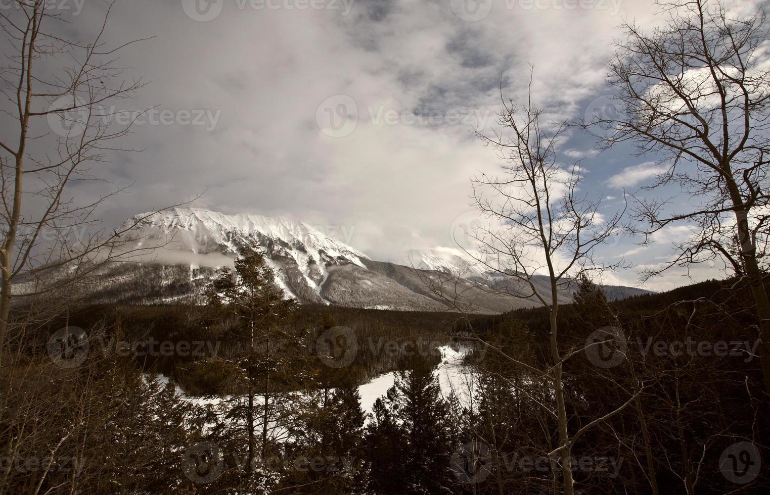 Rocky Mountains in winter photo