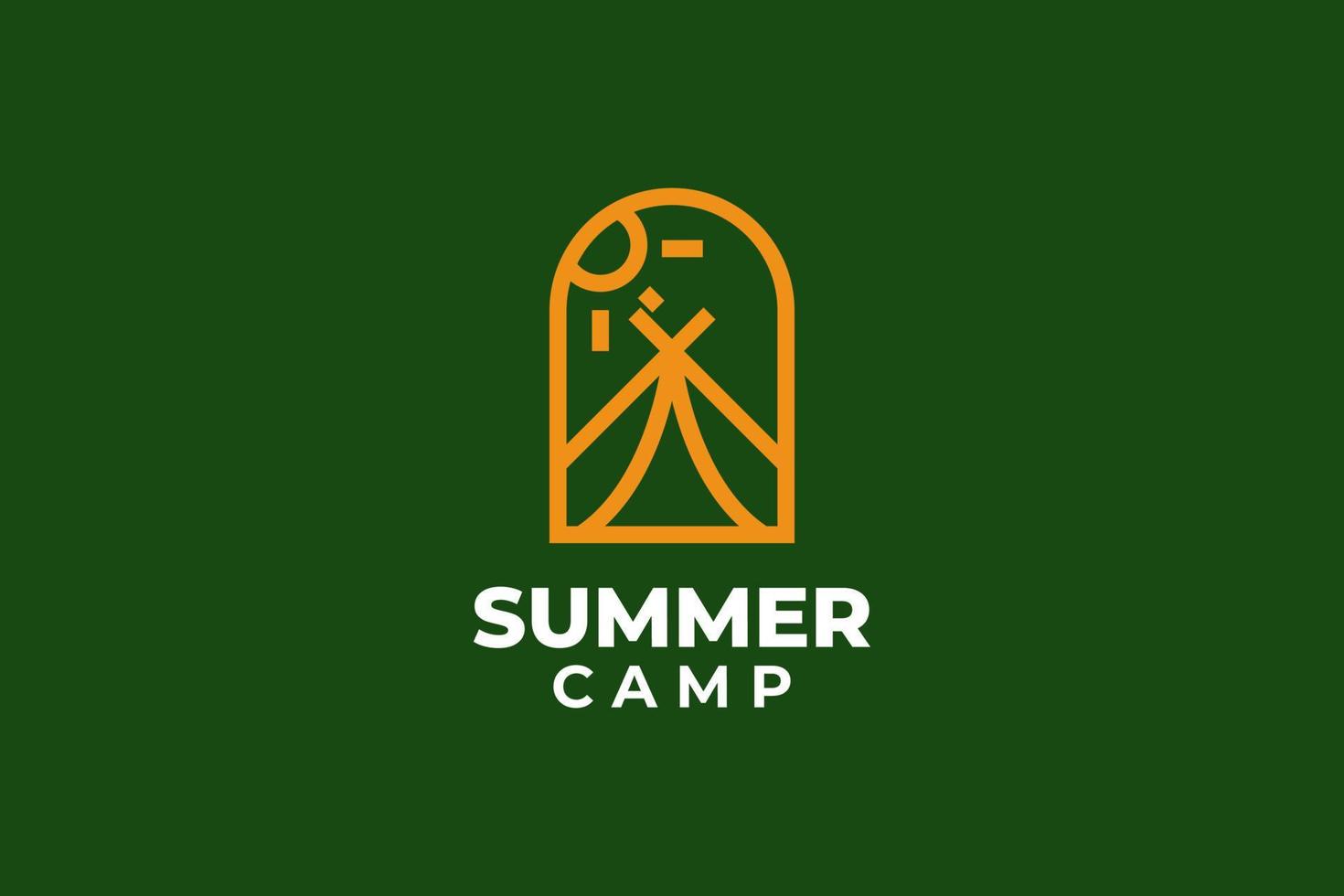 vector de diseño de logotipo de campamento de verano