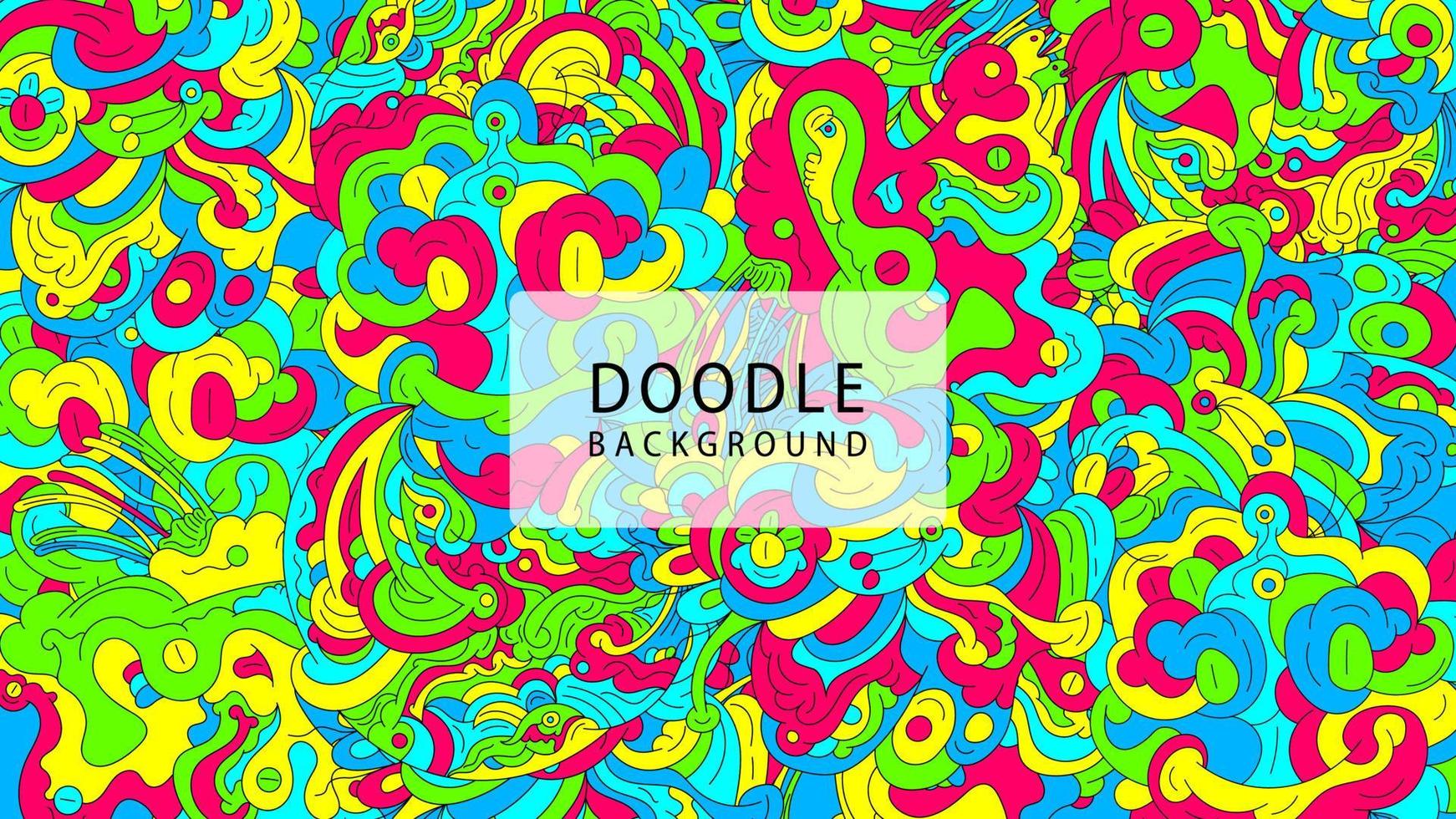 Vector Colorful Abstract Doodle Background