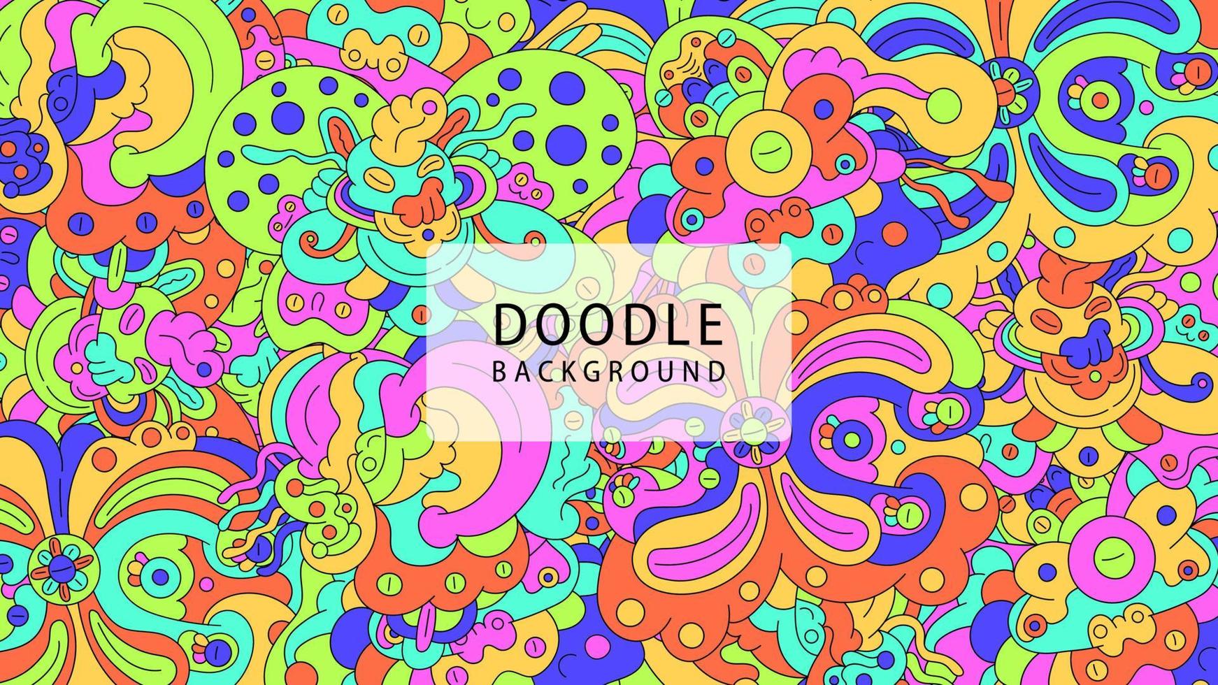 Vector Colorful Abstract Doodle Background