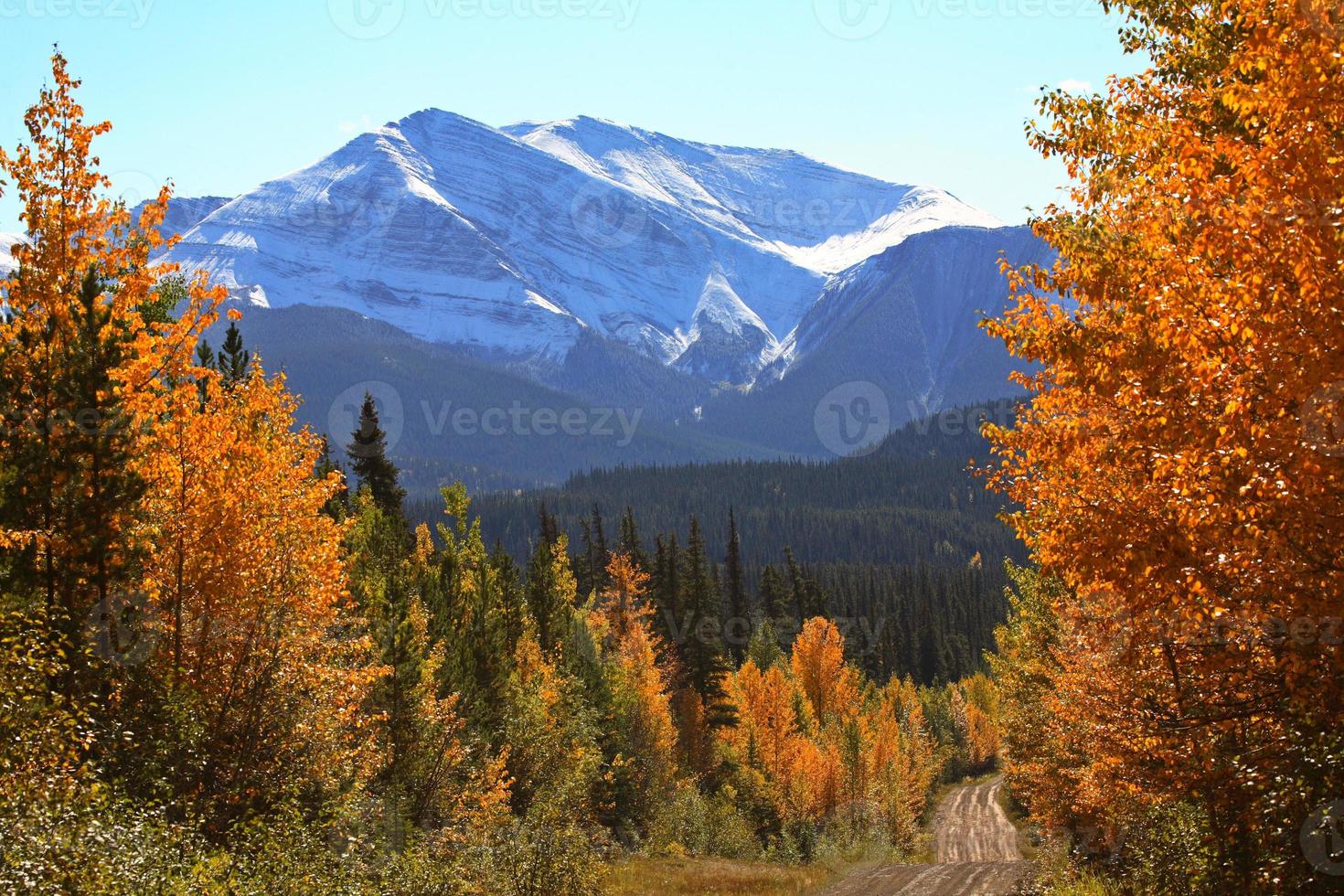 Rocky Mountains in autumn photo