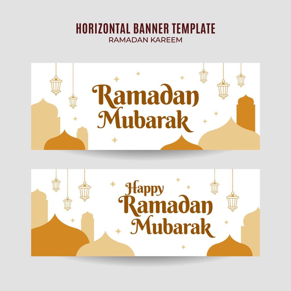 ramadan kareem banner web horizontal espacio y fondo vector